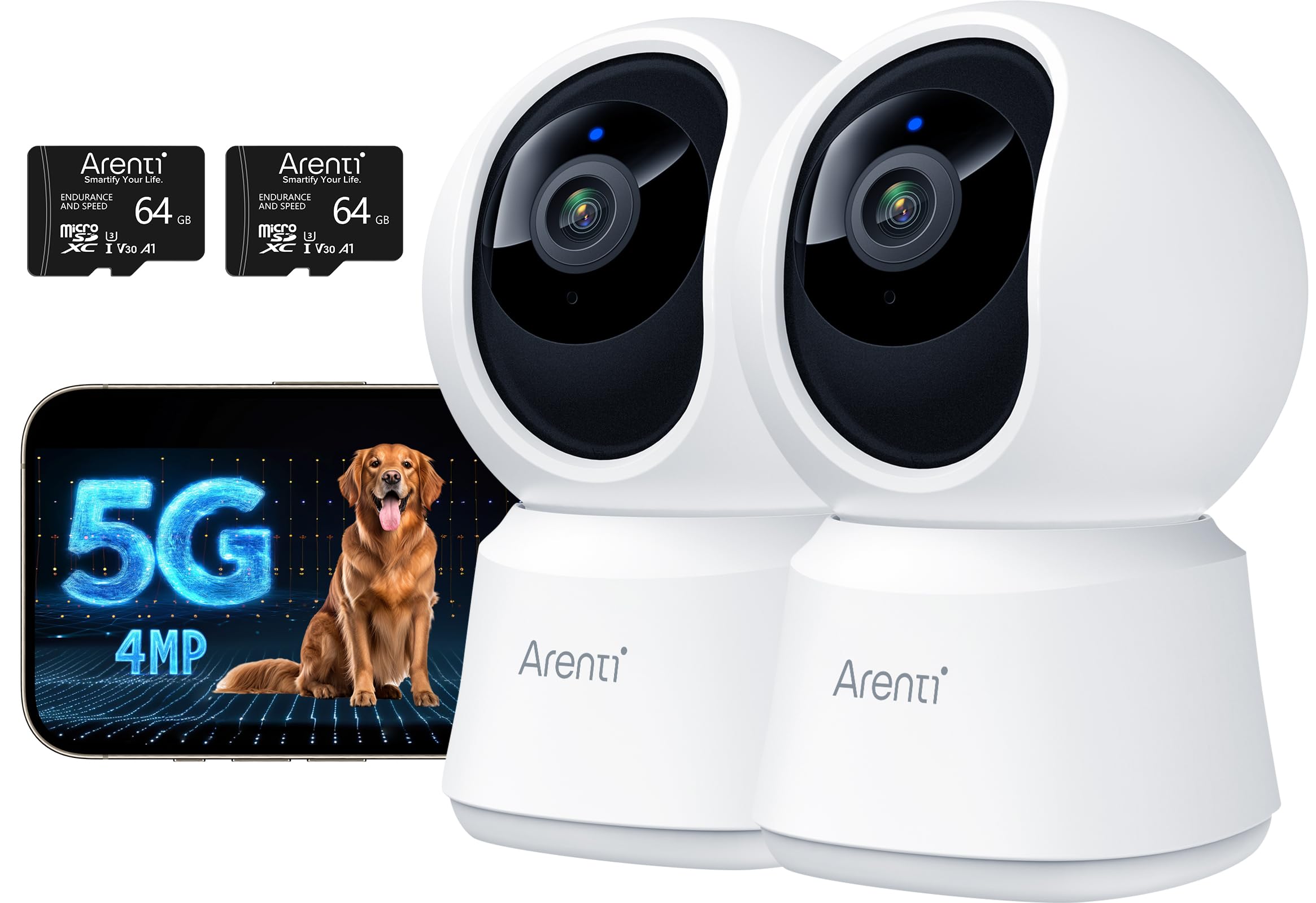 ARENTI 4MP Dual-Band WiFi Pet Camera with Auto Tracking