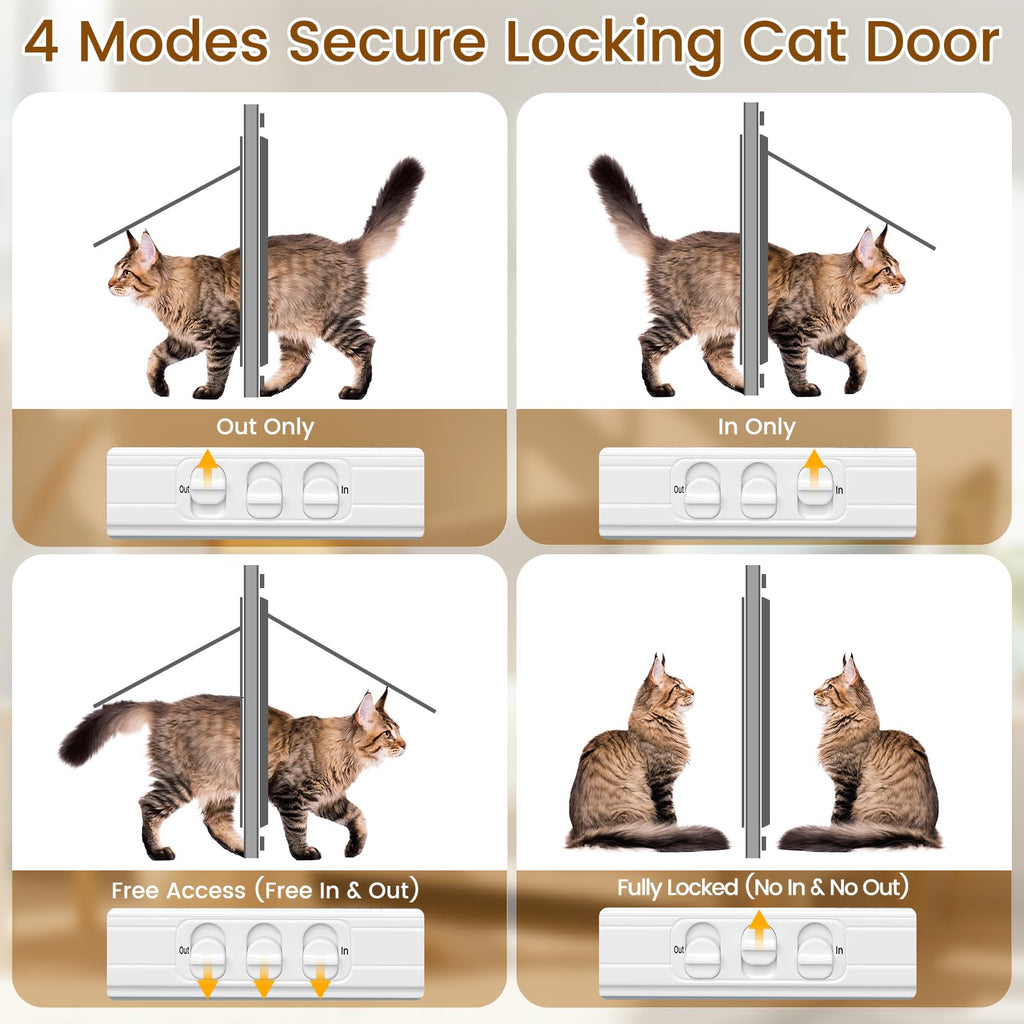 Linvivon Adjustable 4-Way Locking Cat Window Door