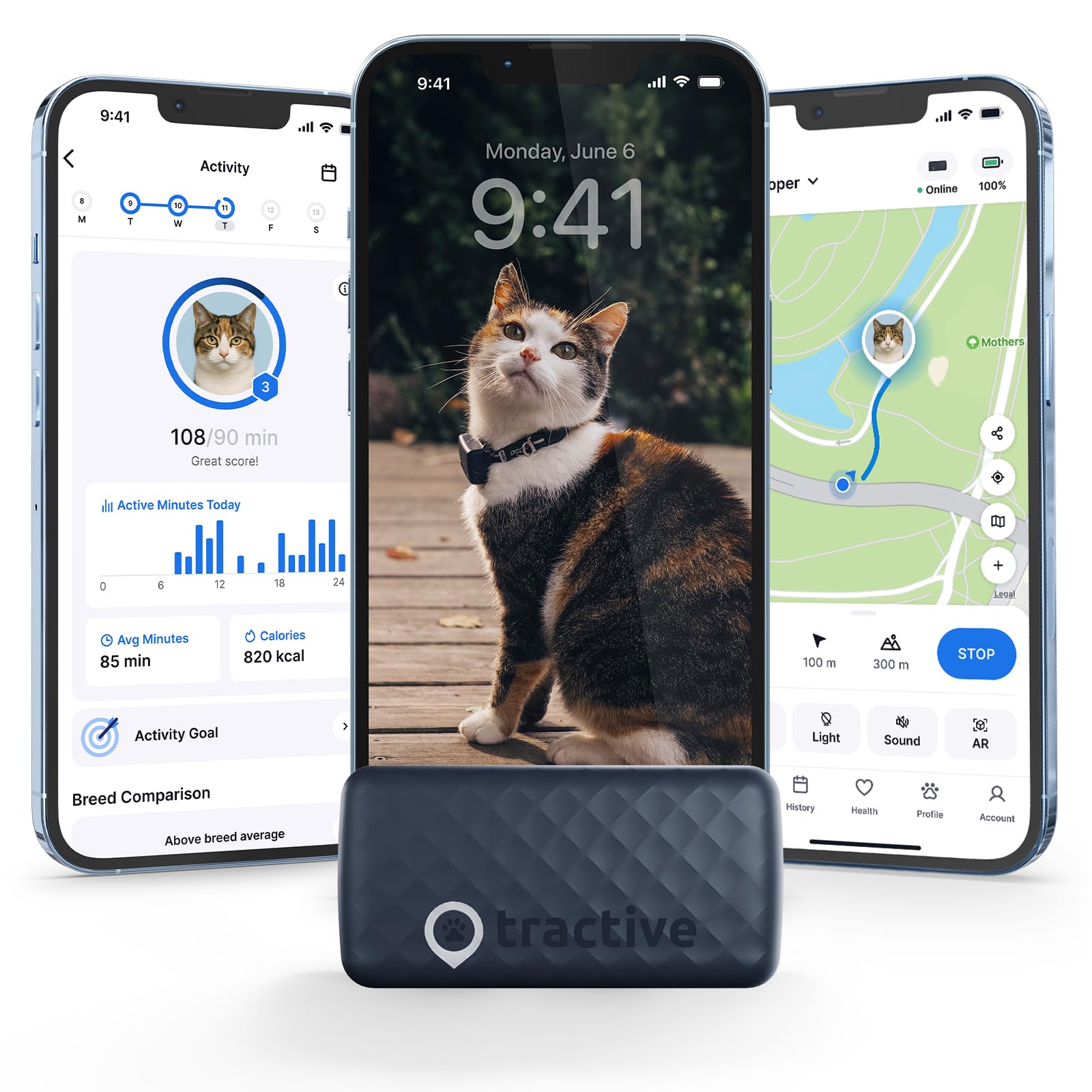 Tractive Smart GPS Cat Tracker with Wellness Monitoring