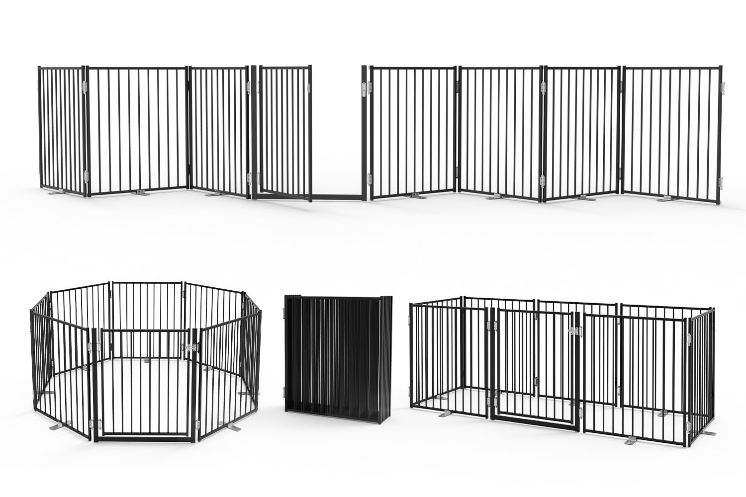 No Pawblems 30-Inch Freestanding Dog Gate with Door