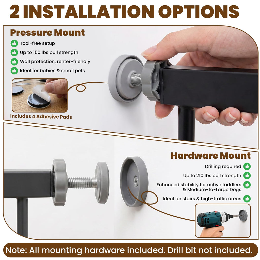 Mumeasy 36-Inch Extra-Tall Pet Safety Gate for Doorways