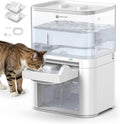 Amicura Cat Water Fountain, Wastewater Separation & No Filter Cotton, Pet Water Dispenser with 4000mAh 4L Large Capacity Tank, Wireless Automatic Water Fountains for Cats Indoor Cat Watering Supplies