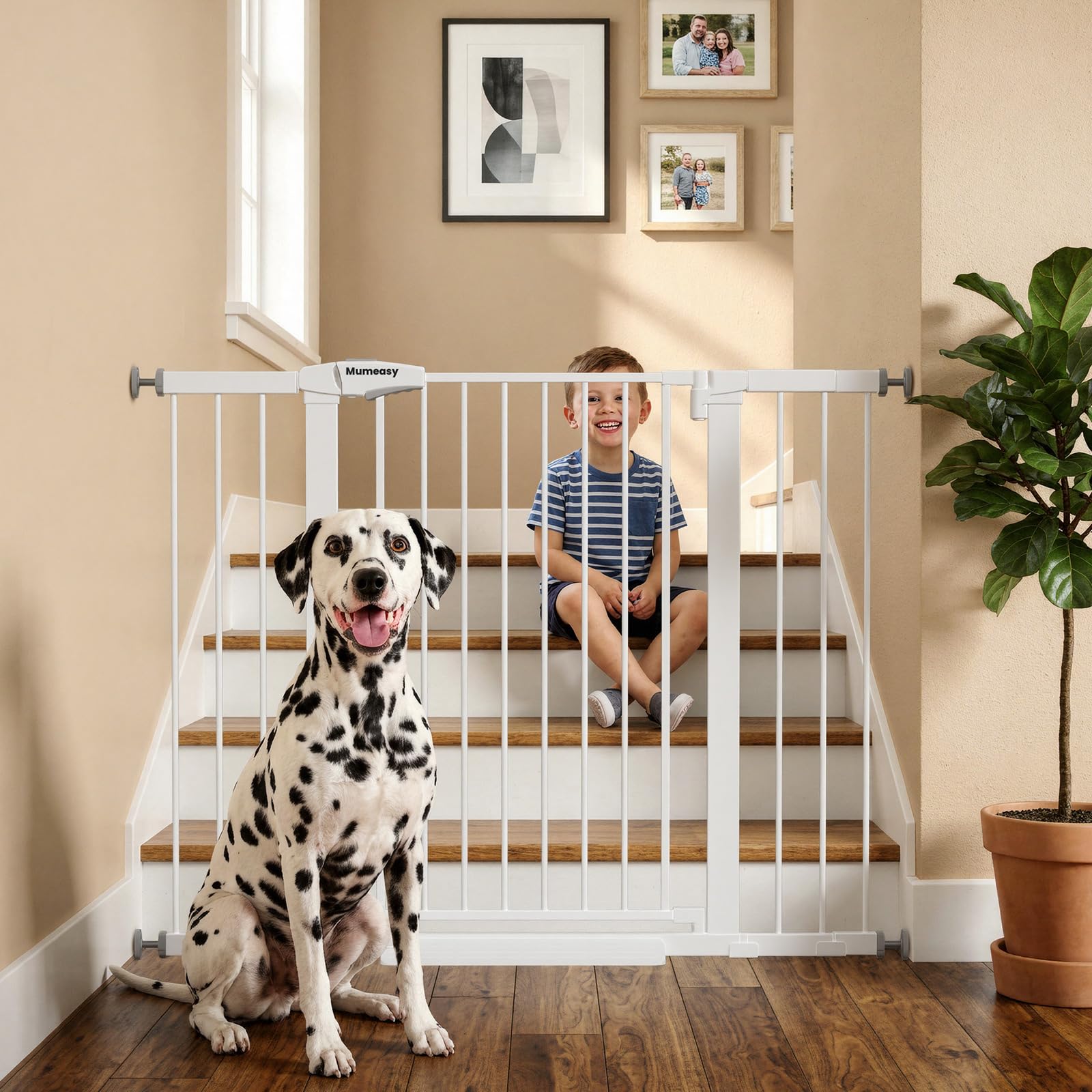Mumeasy 36-Inch Extra-Tall Pet Safety Gate for Doorways