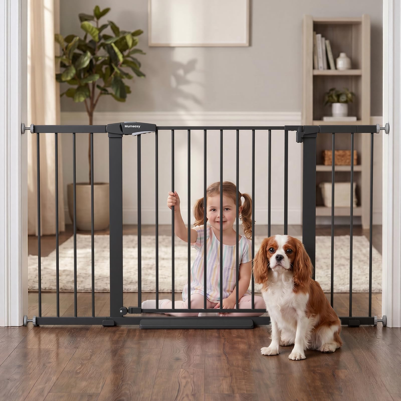 Mumeasy 36-Inch Extra-Tall Pet Safety Gate for Doorways