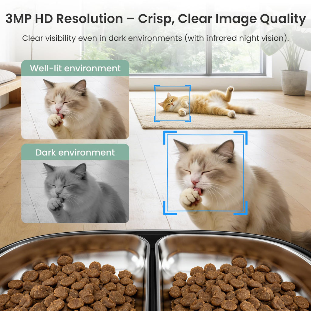 Automatic Cat Feeder 8L Large Capacity Built-in HD Camera & Night Vision