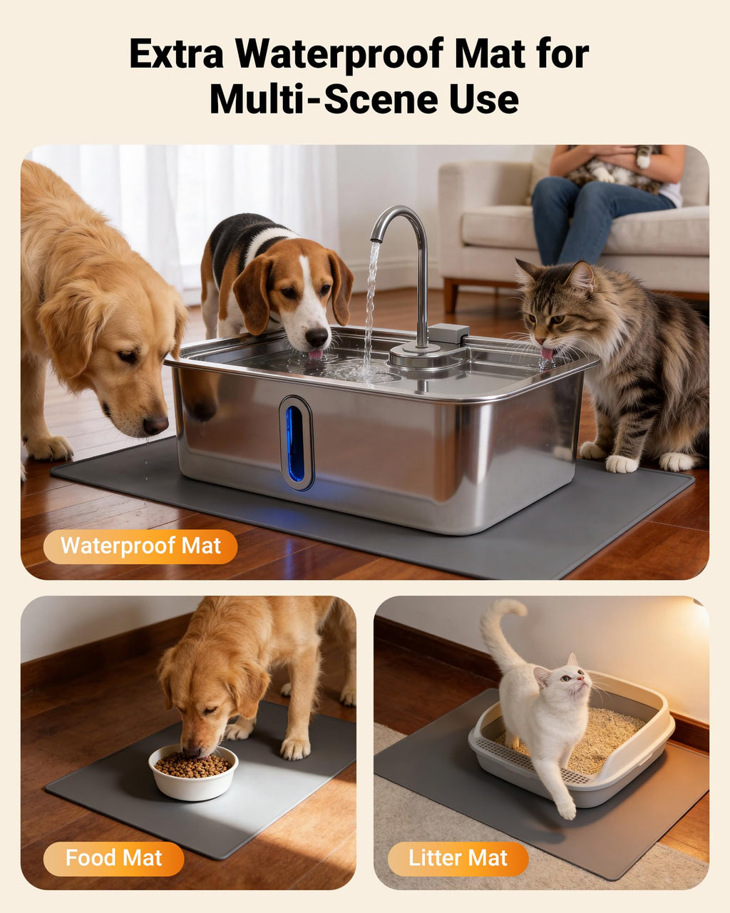 18L/4.76Gal Extra Large Dog Water Fountain