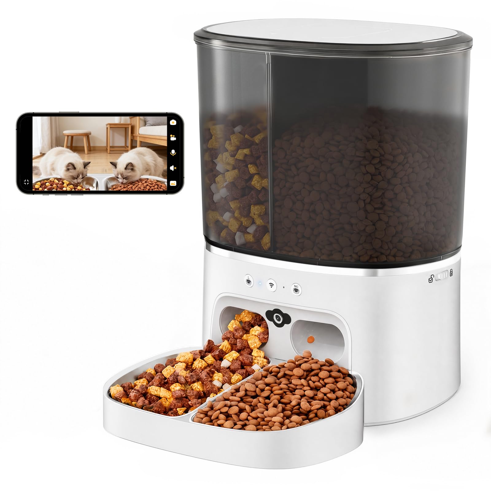 8L Automatic Cat Feeder with HD Camera and Night Vision