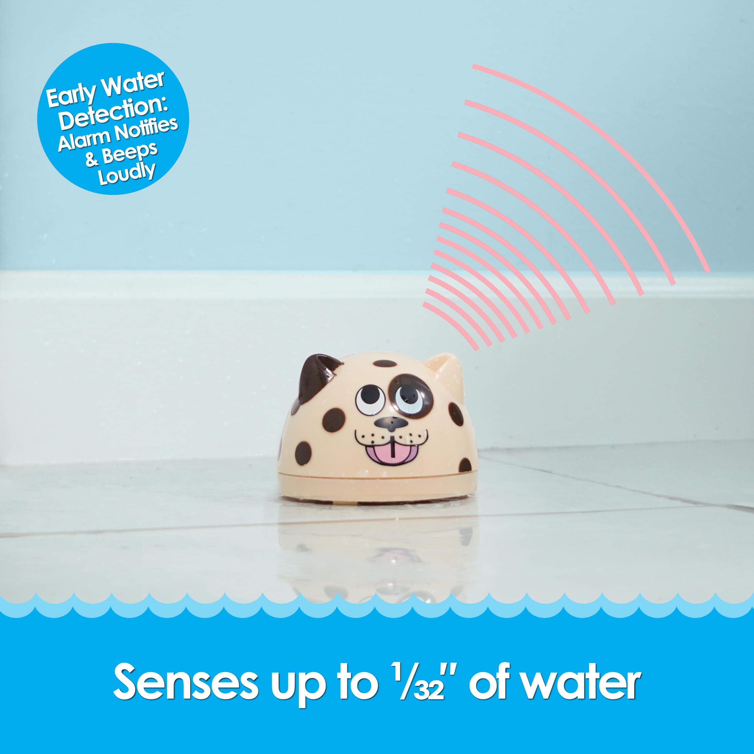 Water Leak Sensor with Alarm for Pet Areas and Homes