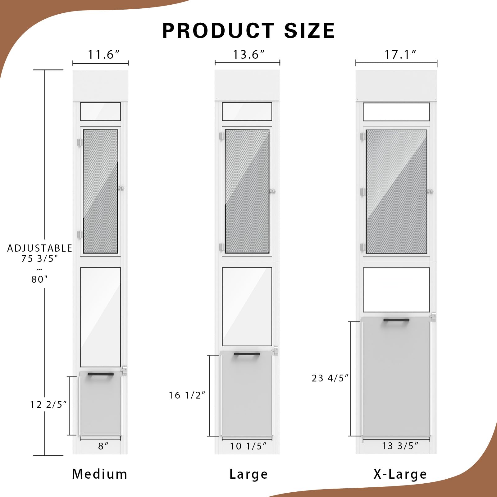 Adjustable Sliding Glass Door Insert with Dog Door