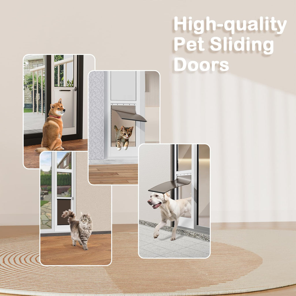 Adjustable Sliding Glass Door Insert with Dog Door