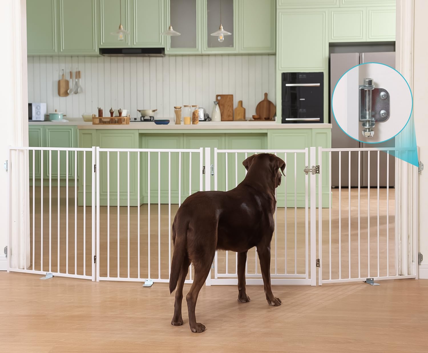 No Pawblems 30-Inch Freestanding Dog Gate with Door