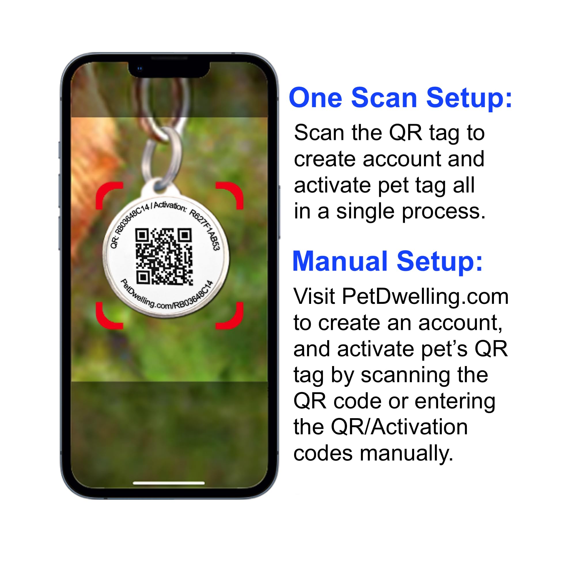 Pet Dwelling QR Code Pet ID Tag – Scan to Contact Owner Instantly, No App Needed, Smart Dog & Cat Tag with Free Personalized Online Pet Profile