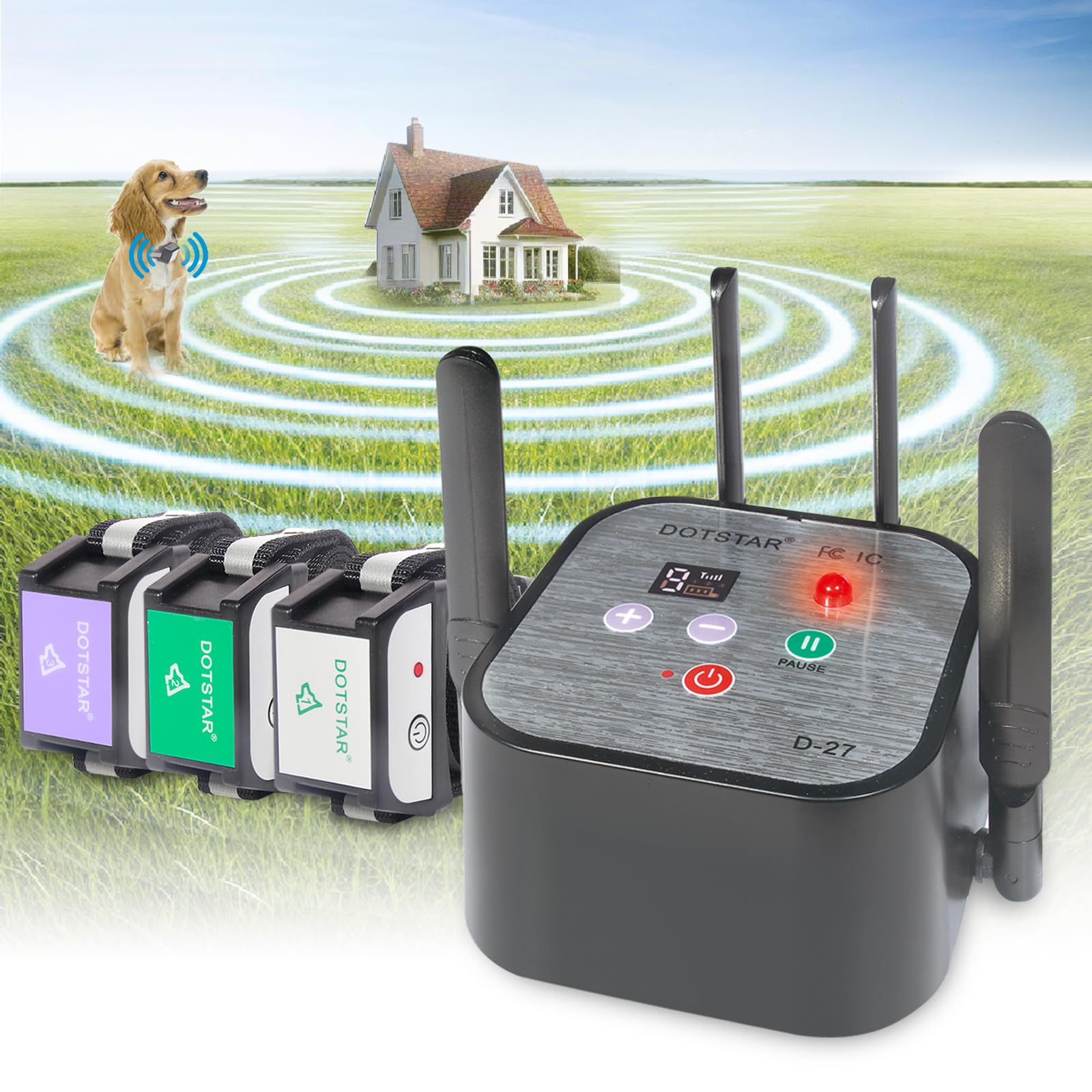 Smart Wireless Dog Fence with Rechargeable Receiver
