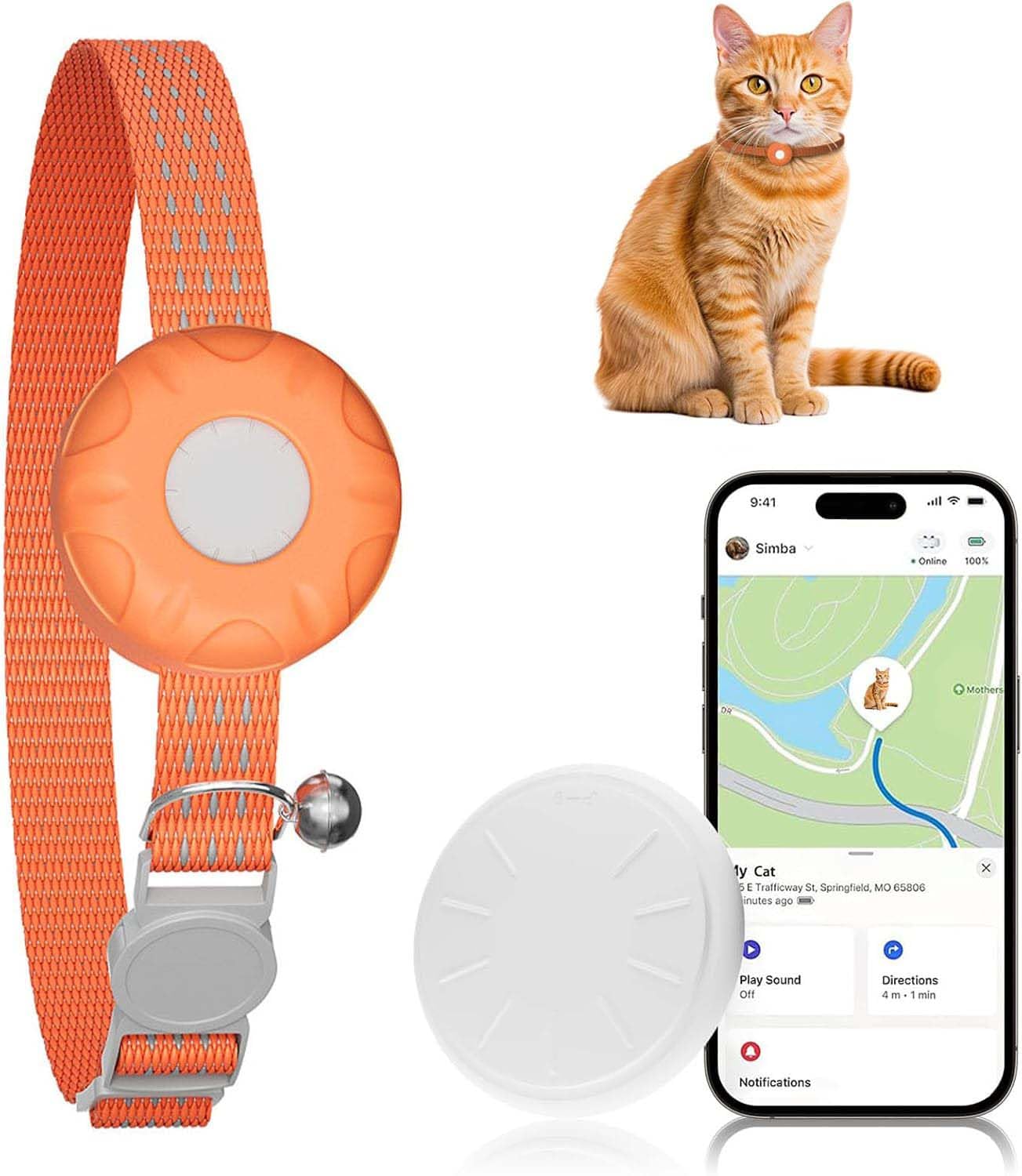 Mini GPS Cat Tracker with Adjustable Safety Collar