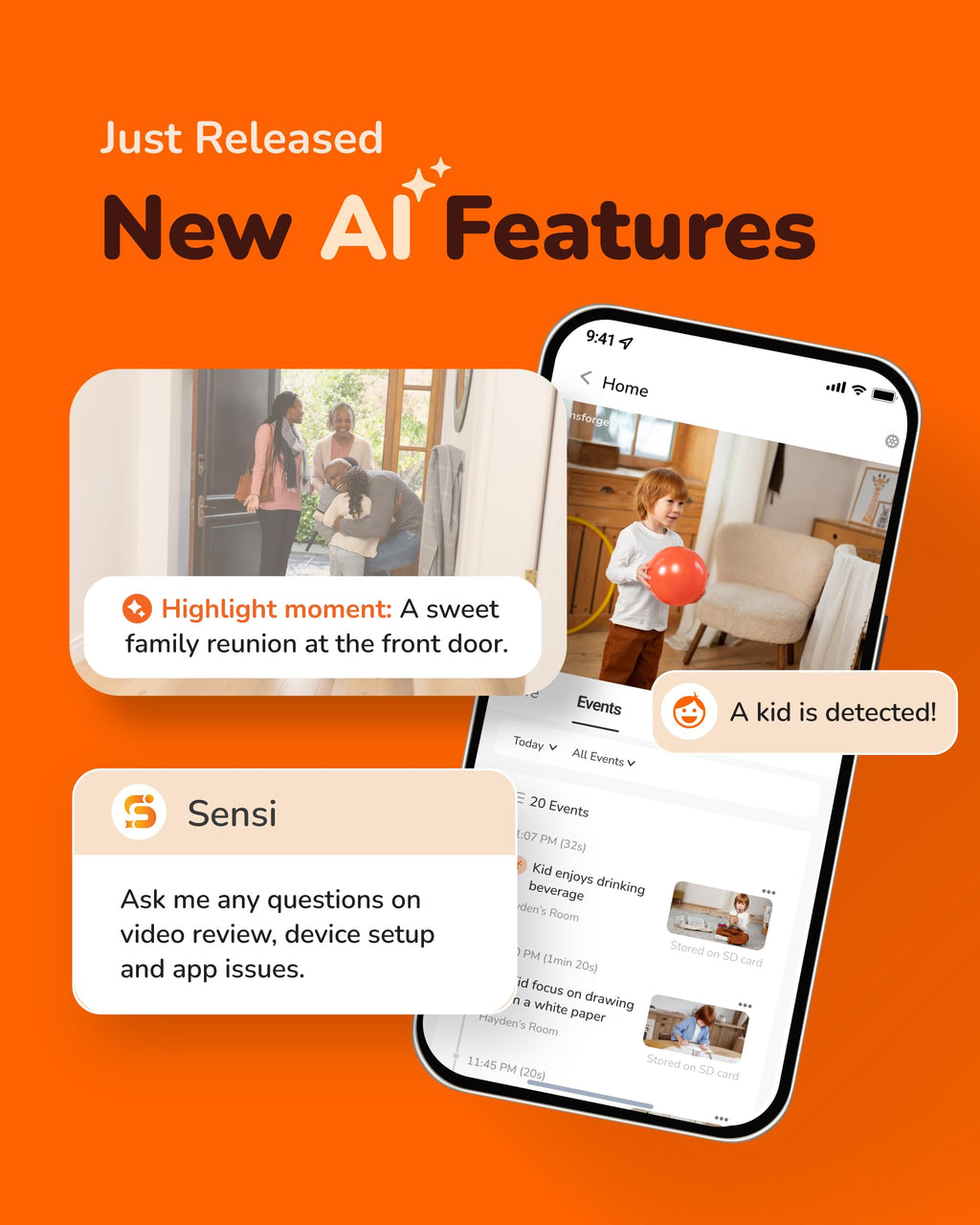 SensForge 2.5K Pan-Tilt Security Camera, 360° Dual-Band WiFi Camera for Home, Free AI Human & Pet Detection