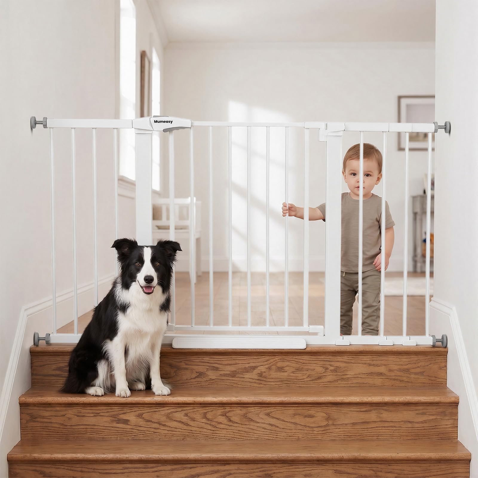 Mumeasy 36-Inch Extra-Tall Pet Safety Gate for Doorways
