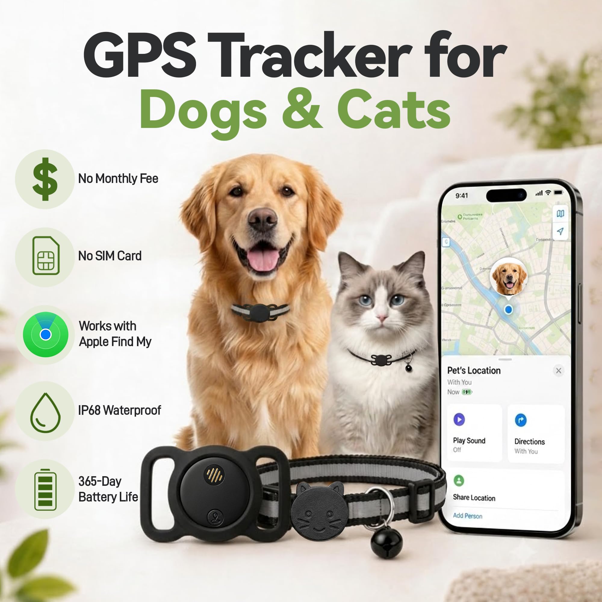 Real-Time GPS Dog Tracker with 365-Day Battery