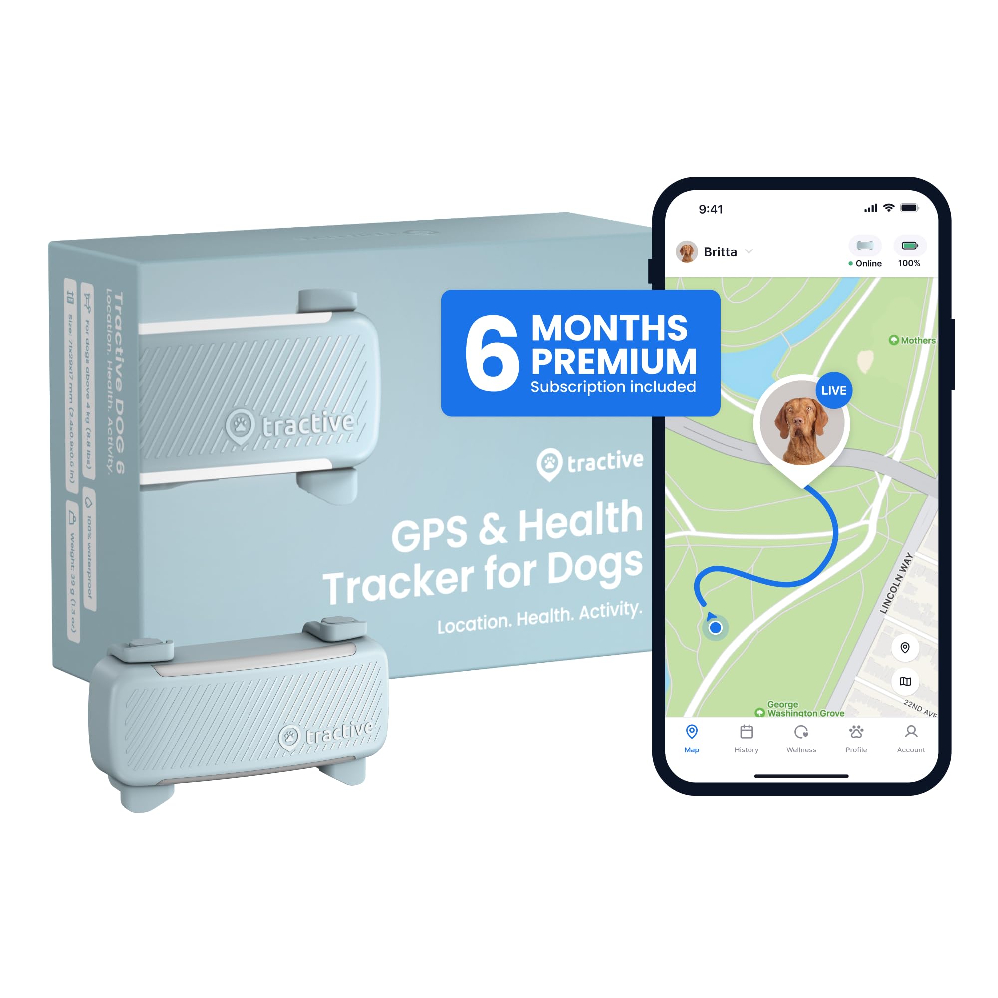 Tractive Smart GPS Dog Tracker with Vital Signs Monitoring