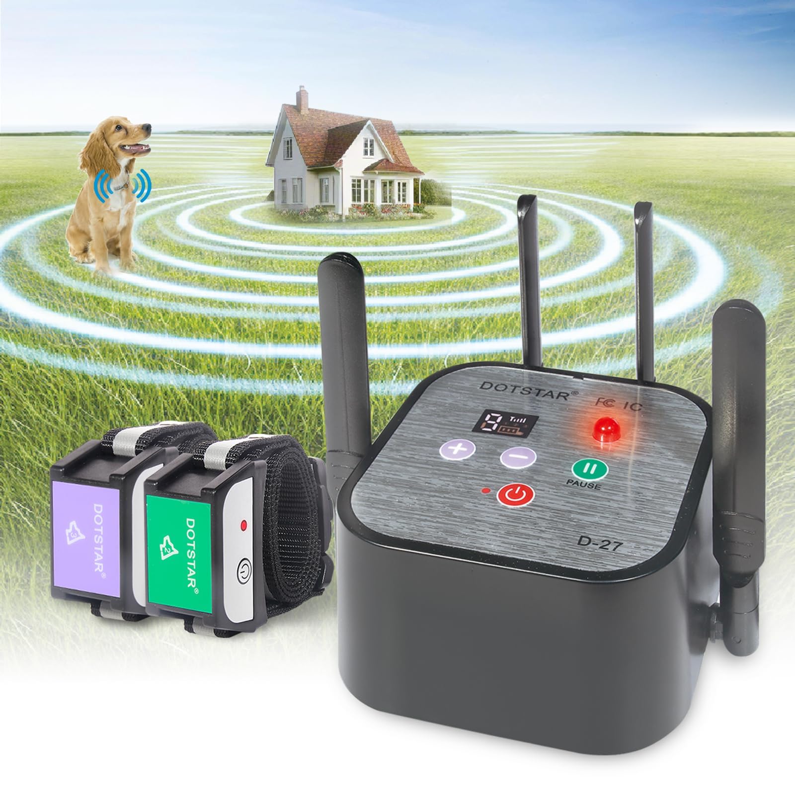 Smart Wireless Dog Fence with Rechargeable Receiver