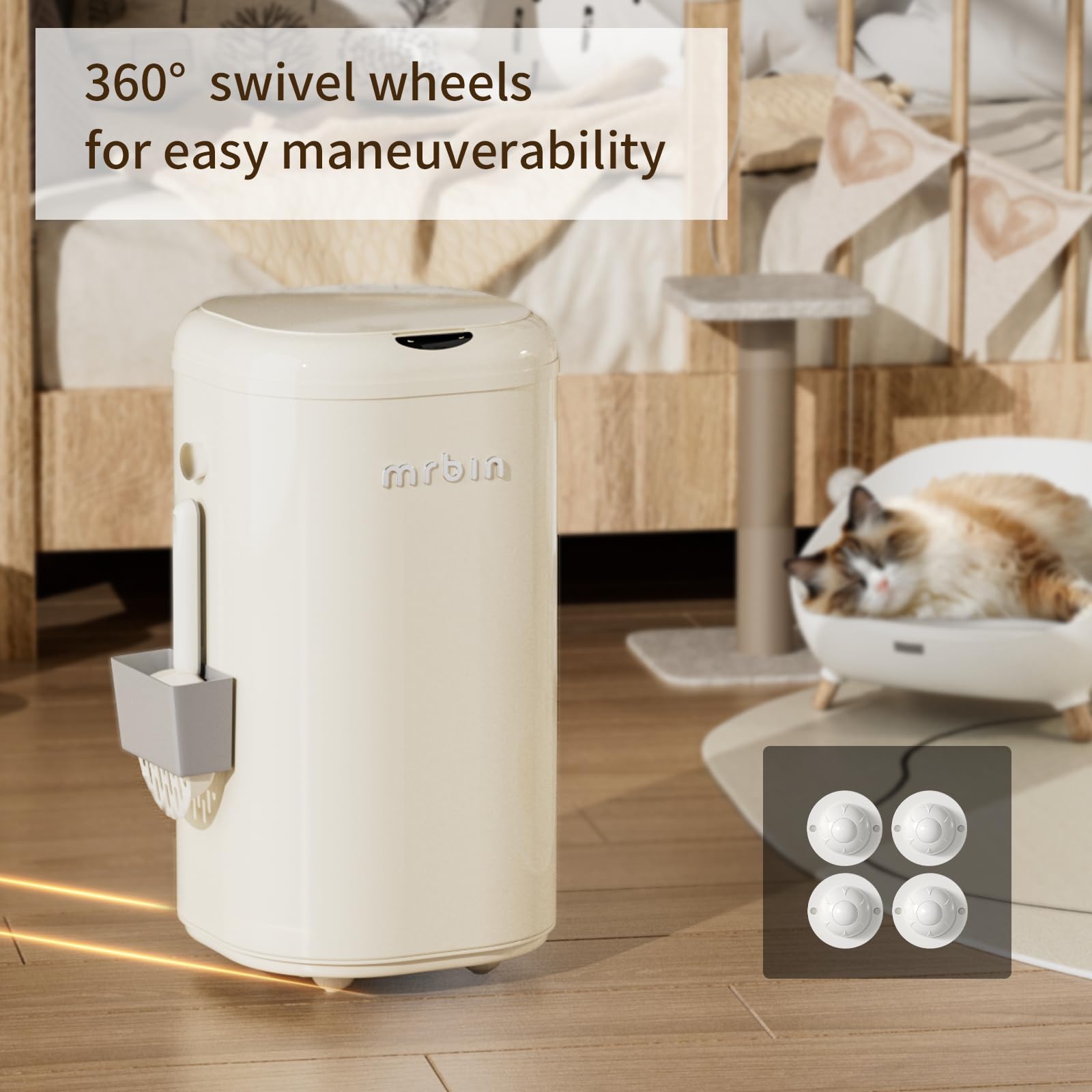 MRBIN 7.9-Gallon Motion-Sensor Cat Litter Waste Bin