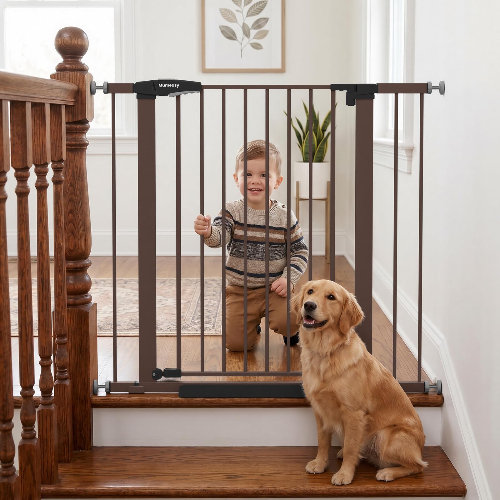 Mumeasy 36-Inch Extra-Tall Pet Safety Gate for Doorways