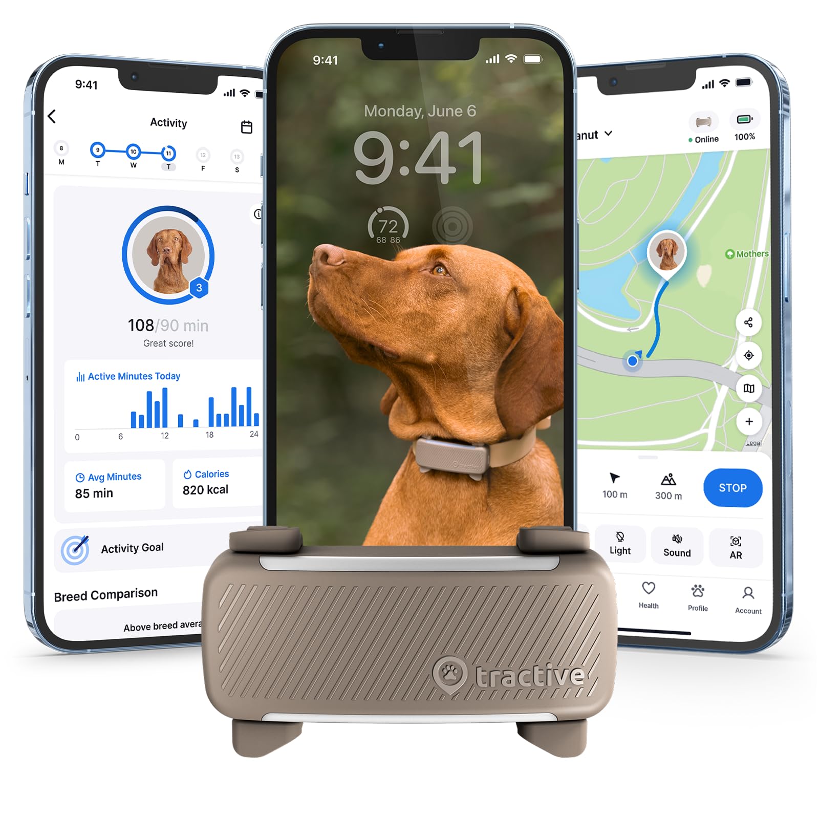 Tractive Smart GPS Dog Tracker with Vital Signs Monitoring