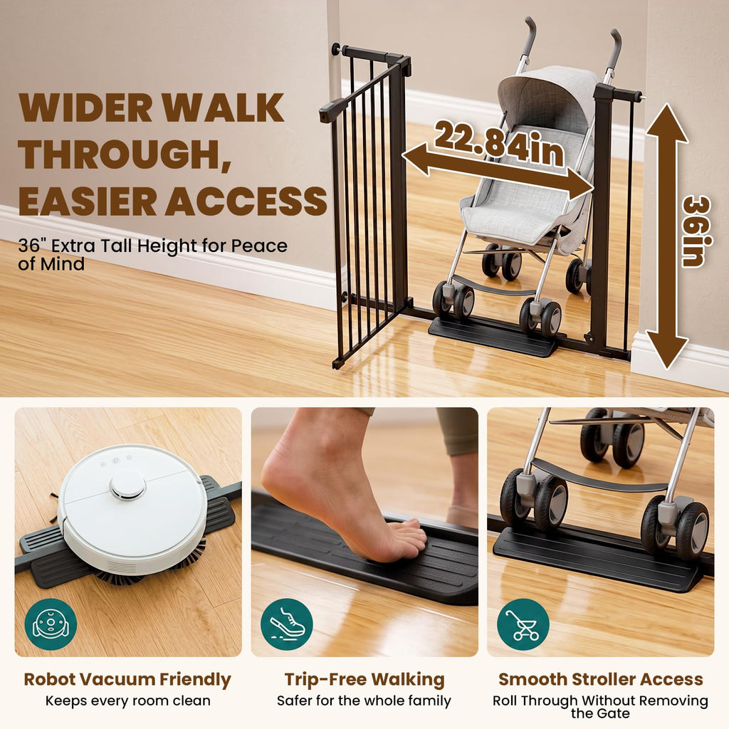 Mumeasy 36-Inch Extra-Tall Pet Safety Gate for Doorways