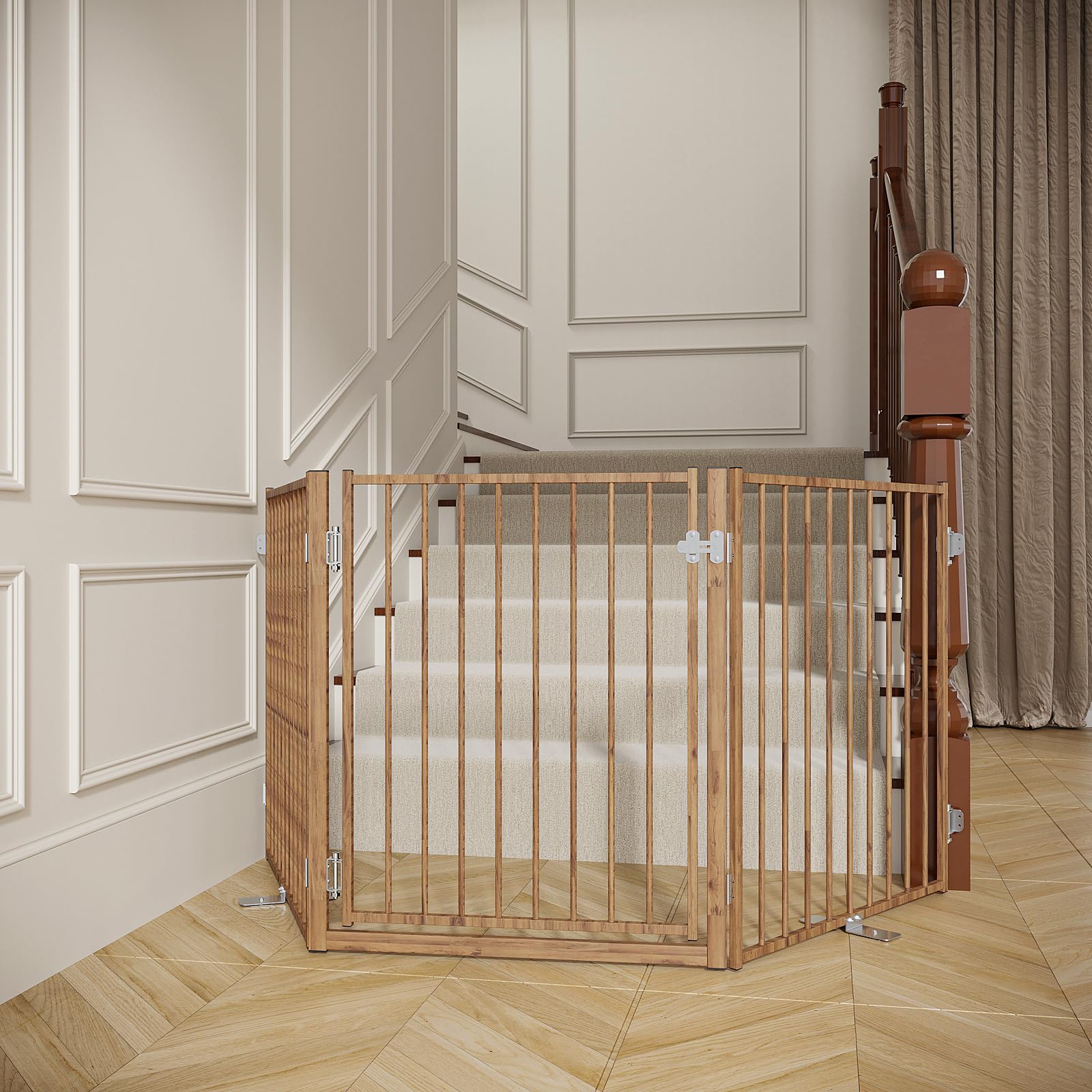 No Pawblems 30-Inch Freestanding Dog Gate with Door