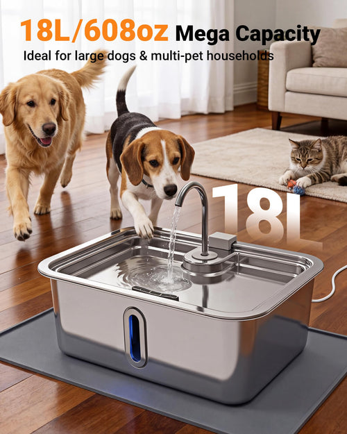 18L/4.76Gal Extra Large Dog Water Fountain