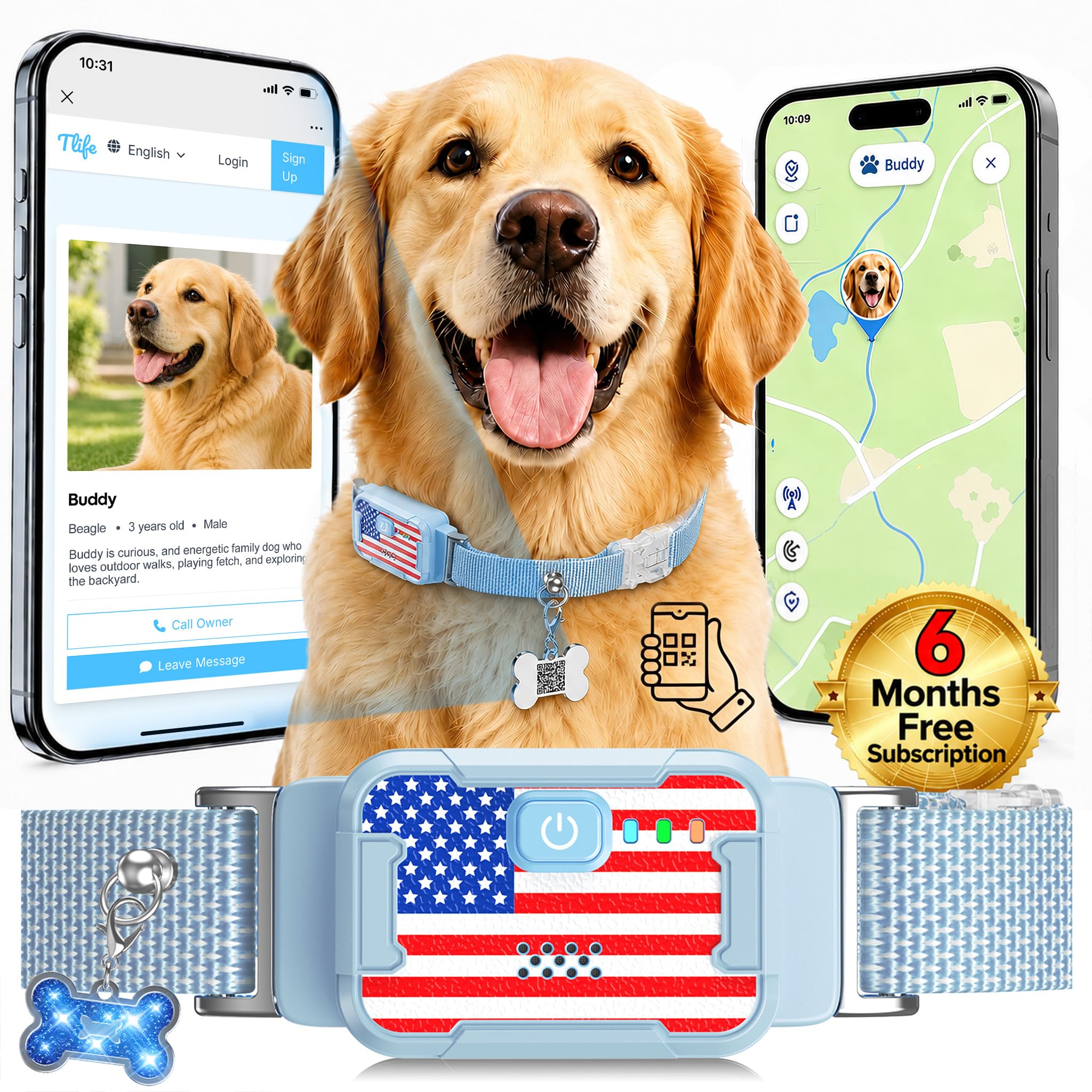 Smart GPS Dog Tracker with Virtual Fence and Health Monitoring