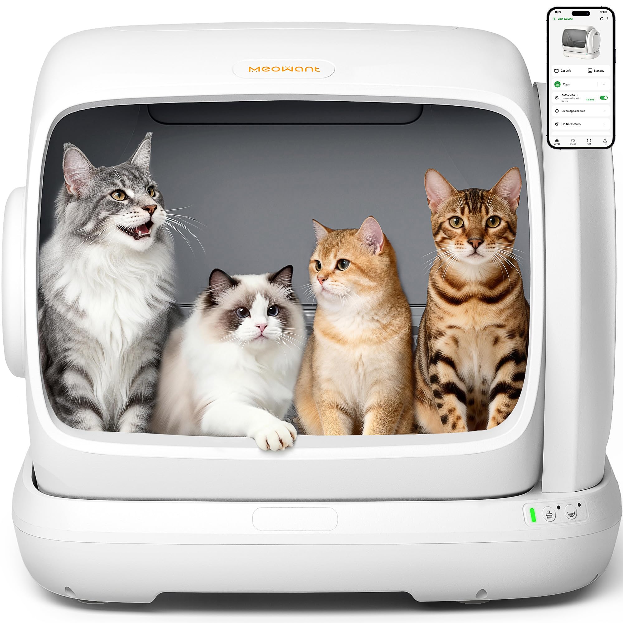 MeoWant 106L App-Controlled Self-Cleaning Cat Litter Box