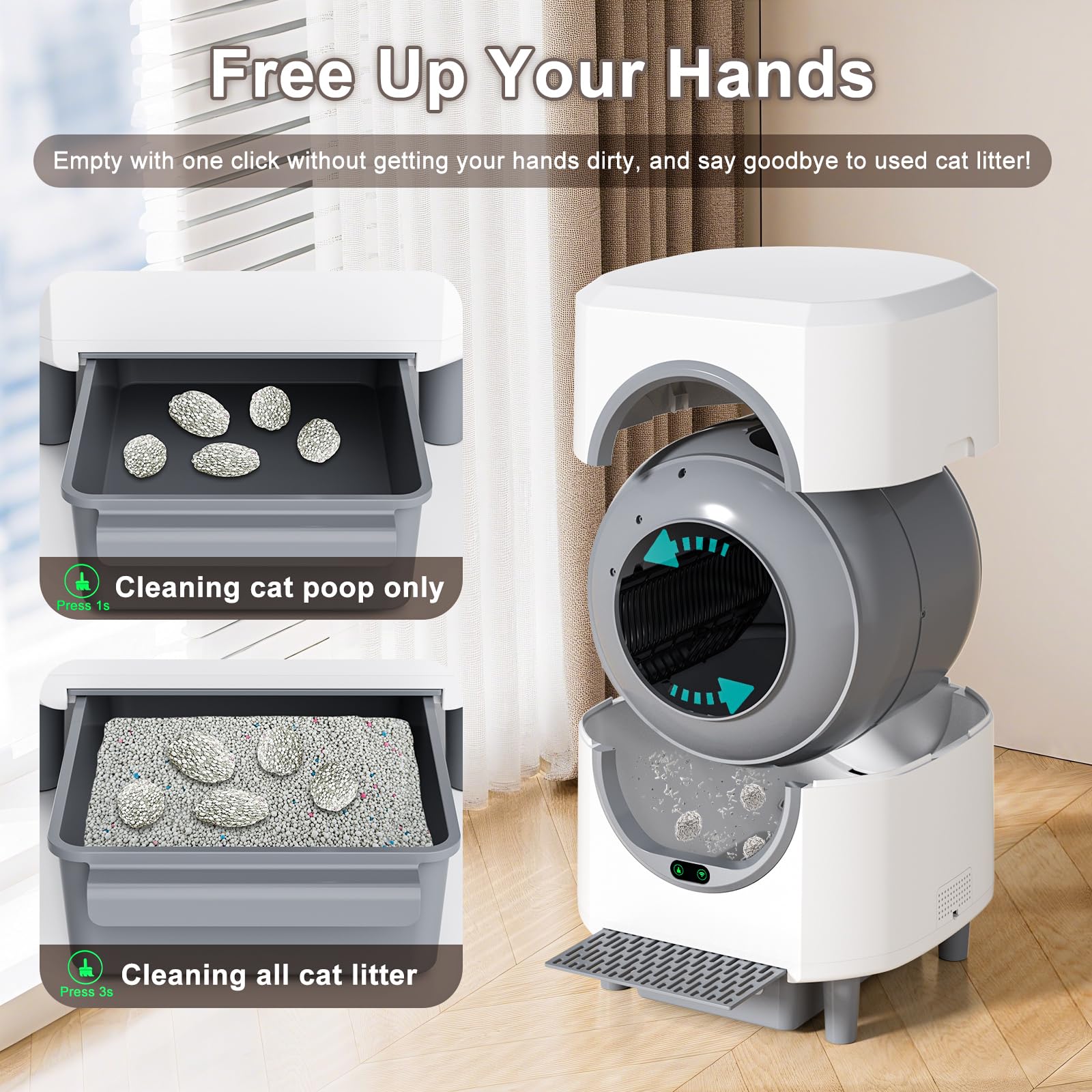 Ellenpent Automatic Self-Cleaning Cat Litter Box