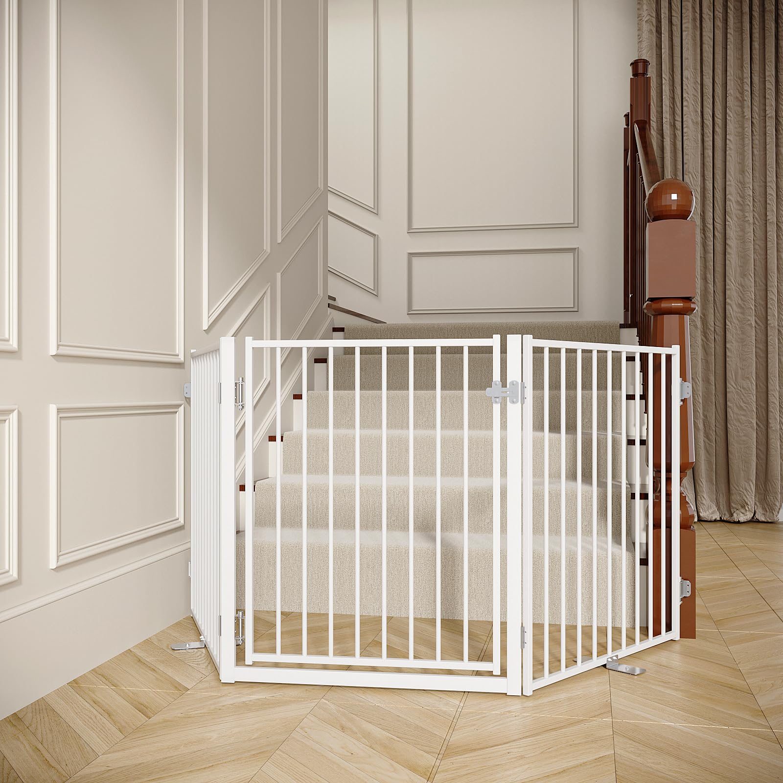 No Pawblems 30-Inch Freestanding Dog Gate with Door
