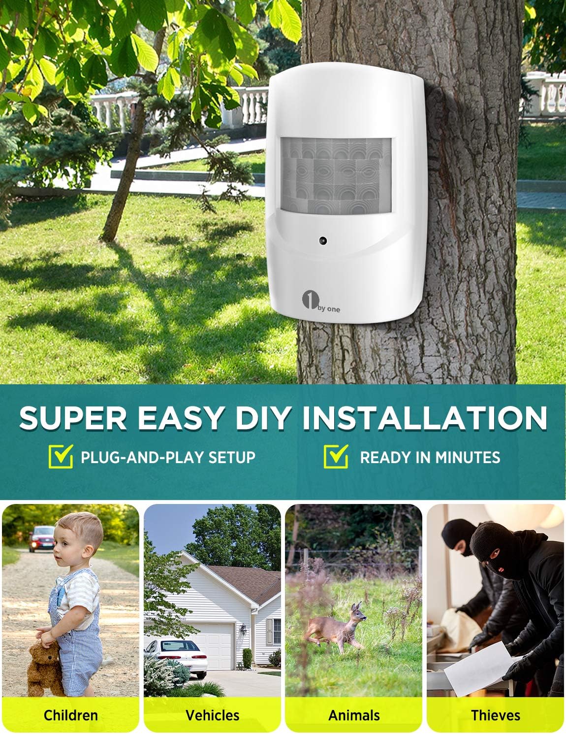 1 by ONE Wireless Pet Door Alarm with Entry Sensor