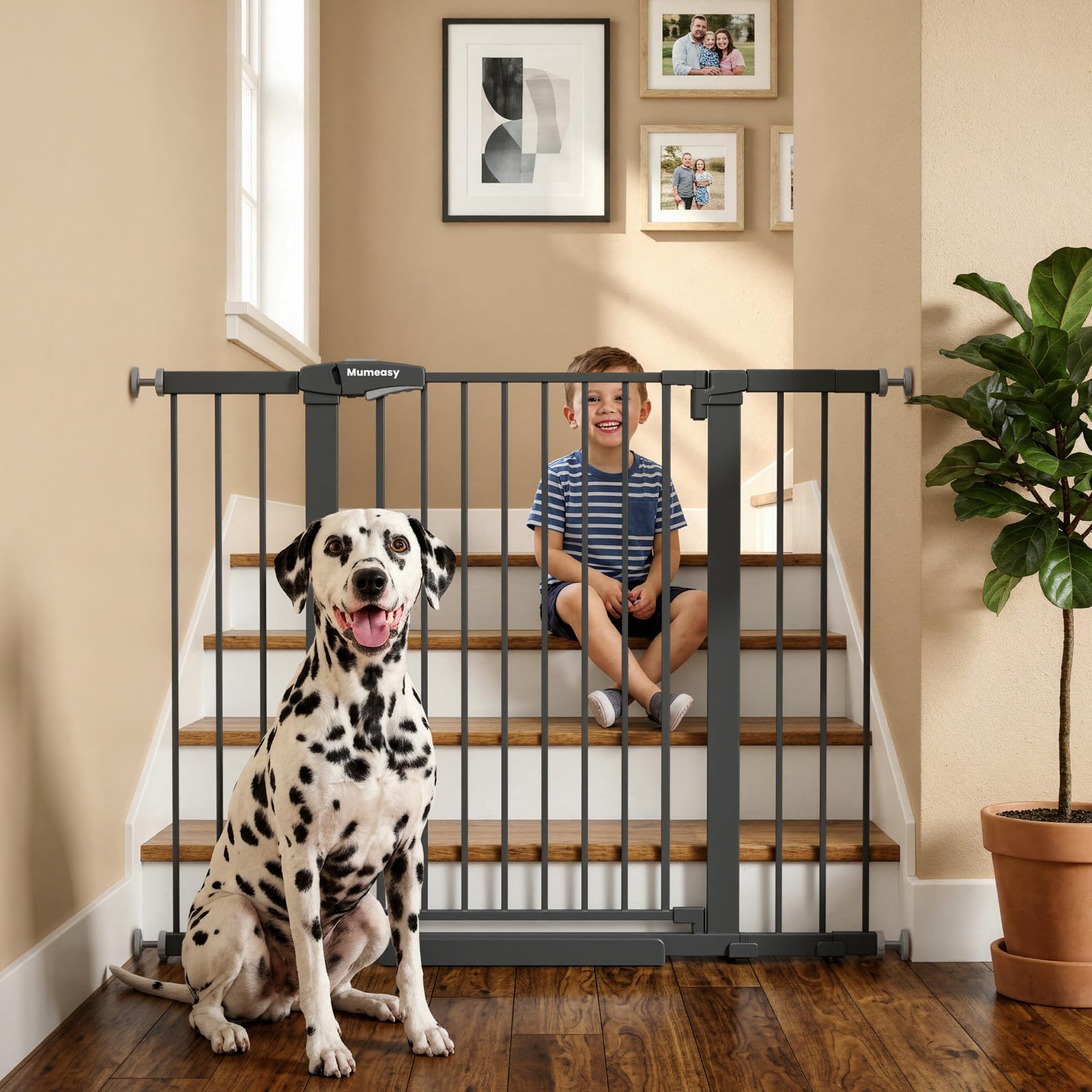 Mumeasy 36-Inch Extra-Tall Pet Safety Gate for Doorways