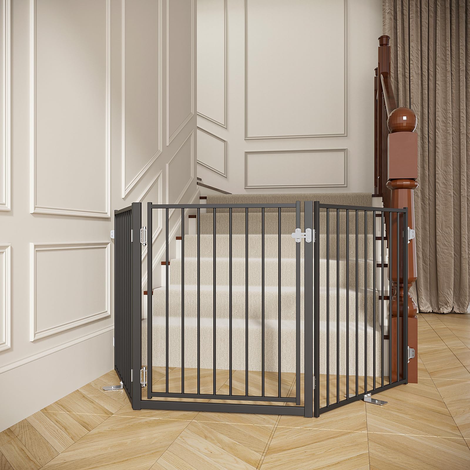No Pawblems 30-Inch Freestanding Dog Gate with Door