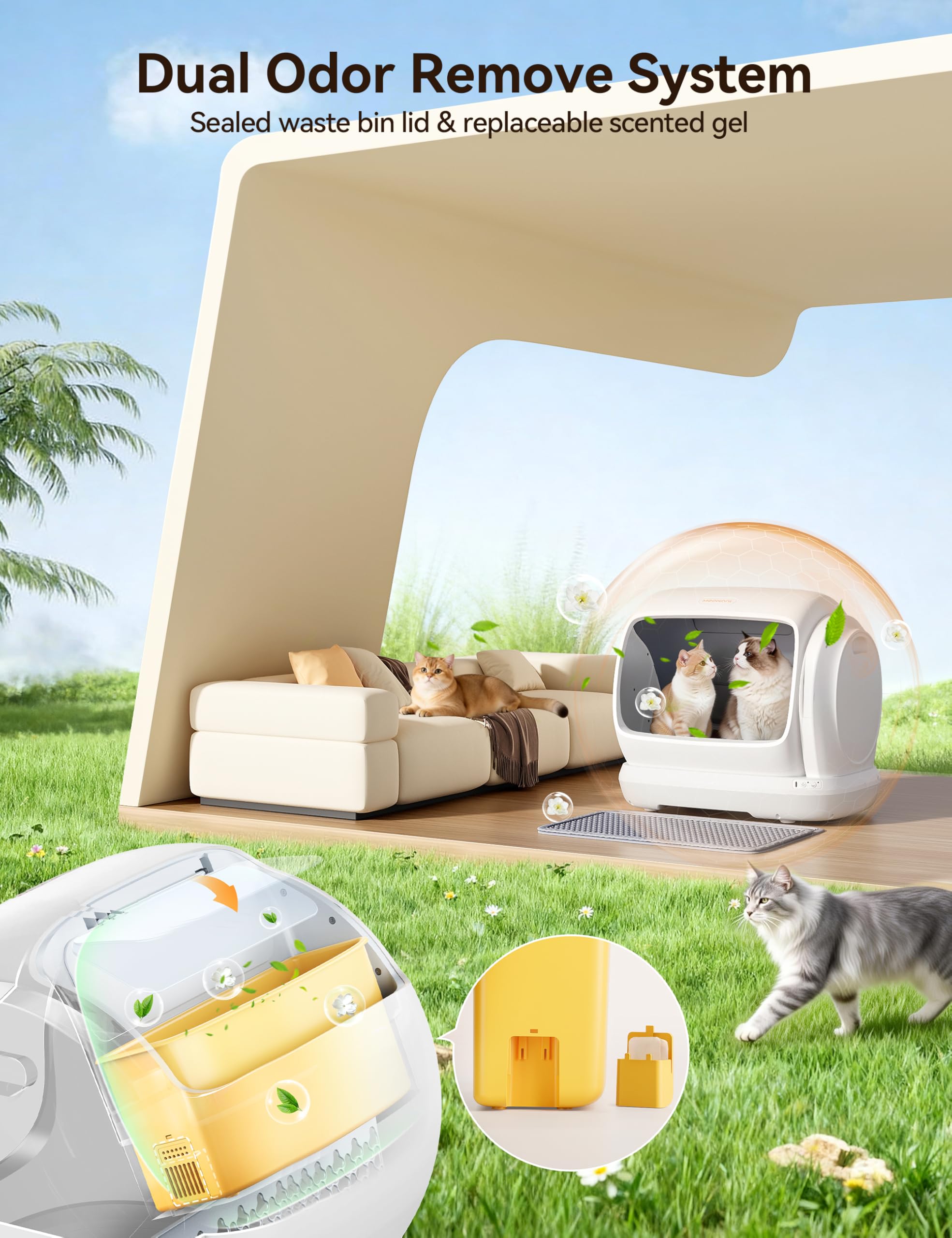 MeoWant 106L App-Controlled Self-Cleaning Cat Litter Box