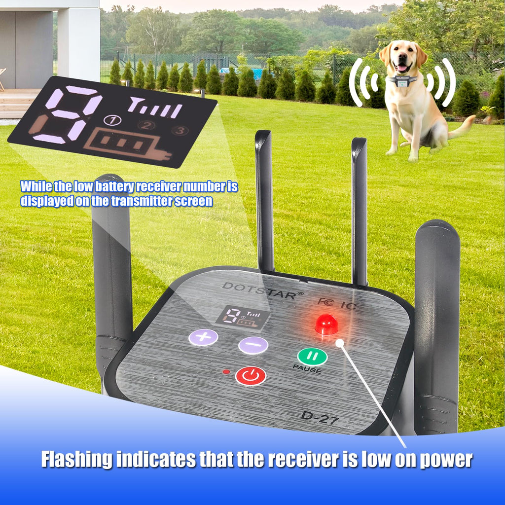 Smart Wireless Dog Fence with Rechargeable Receiver