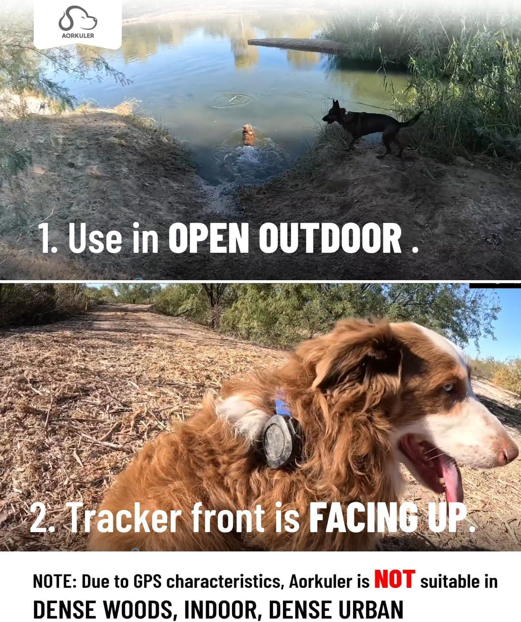 GPS Dog Tracker for 2 Dogs - Off-Grid Long Range Tracking System, No App/Cellular Required, Water-Resistant Pet Finder for Hiking & Forest Exploration