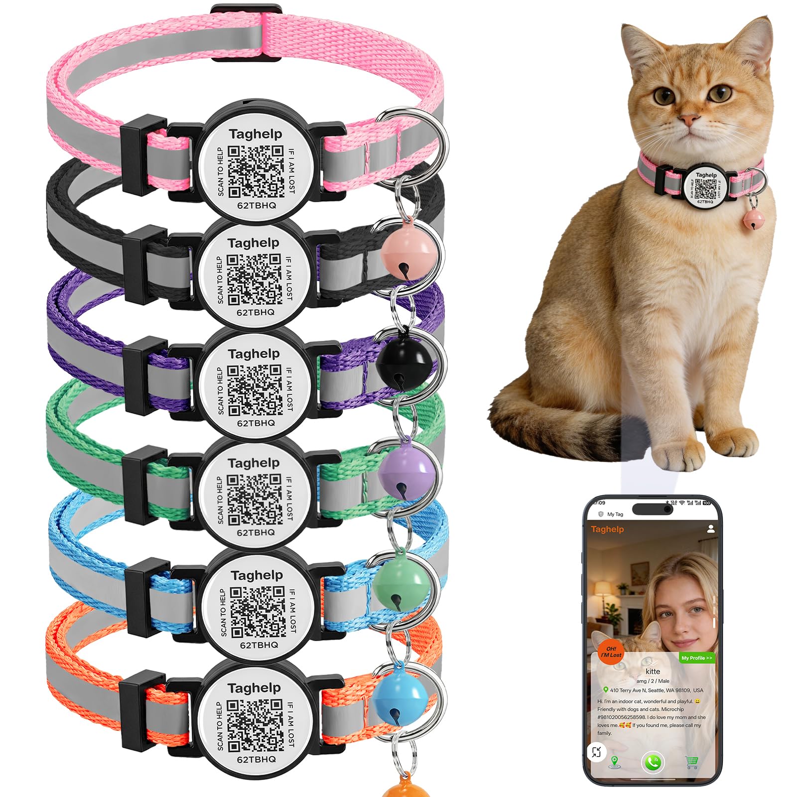 2-Pack Adjustable Cat Collars for Everyday Wear