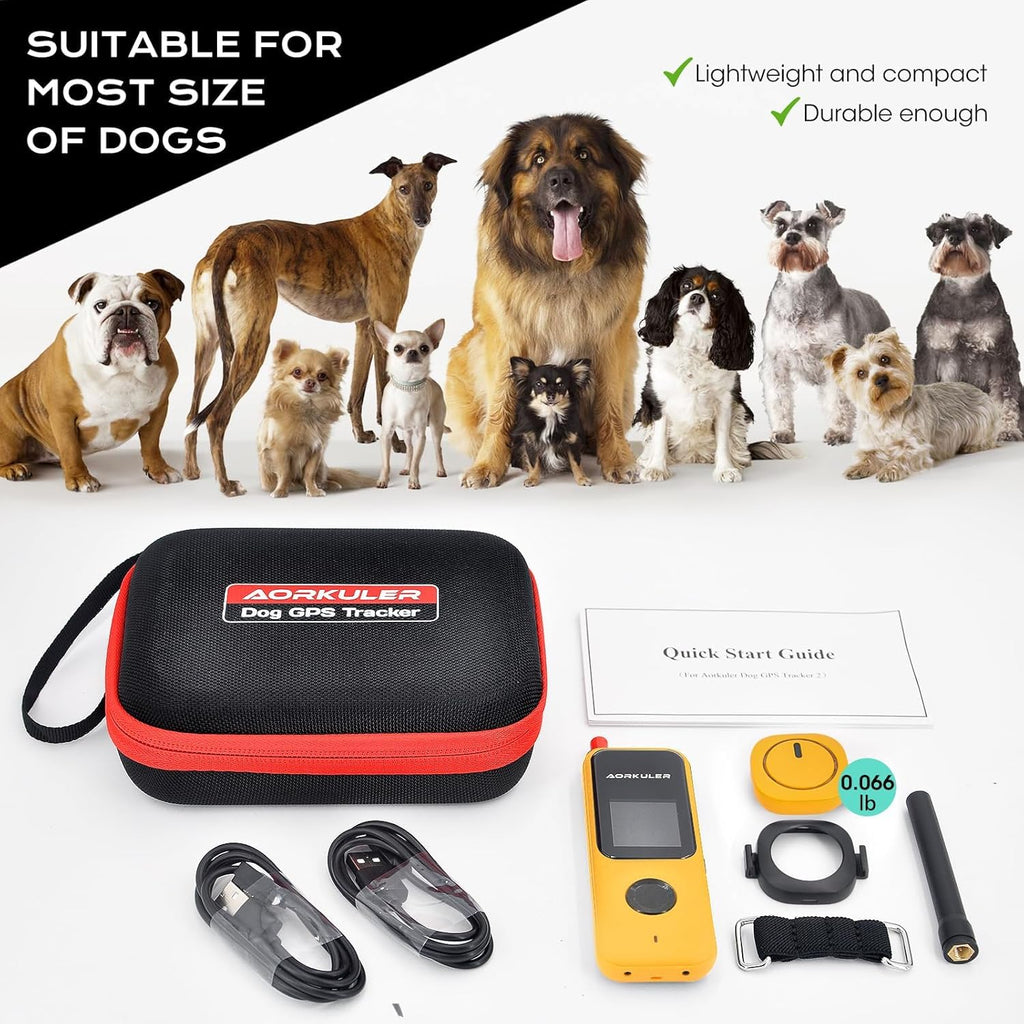 GPS Dog Tracker for 2 Dogs - Off-Grid Long Range Tracking System, No App/Cellular Required, Water-Resistant Pet Finder for Hiking & Forest Exploration