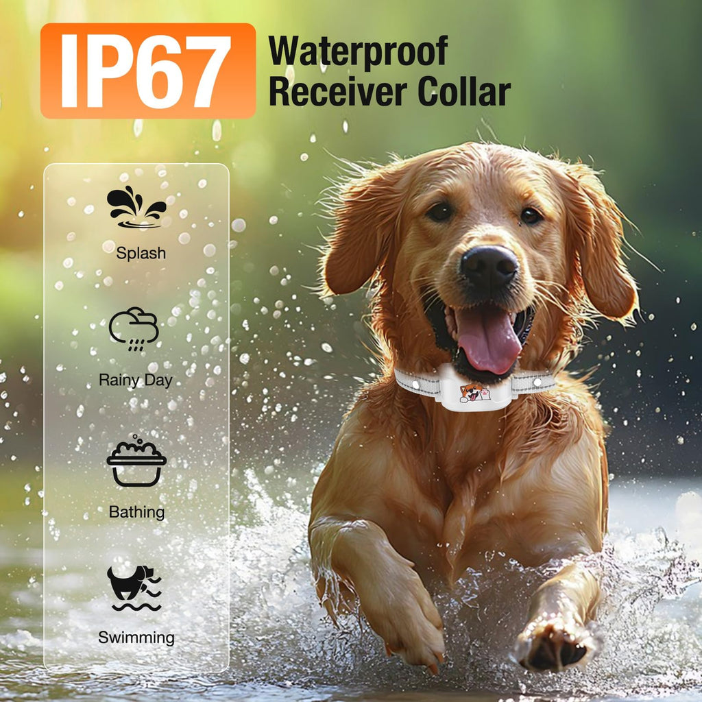 UJQW GPS + Wireless Dog Fence & Training Collar – No Subscription, App Geo-Fence 3280ft, 60-164ft Bluetooth Training, 3 Correction Modes, Auto Sleep/Wake, 7-Day Battery, 3-Dog Support