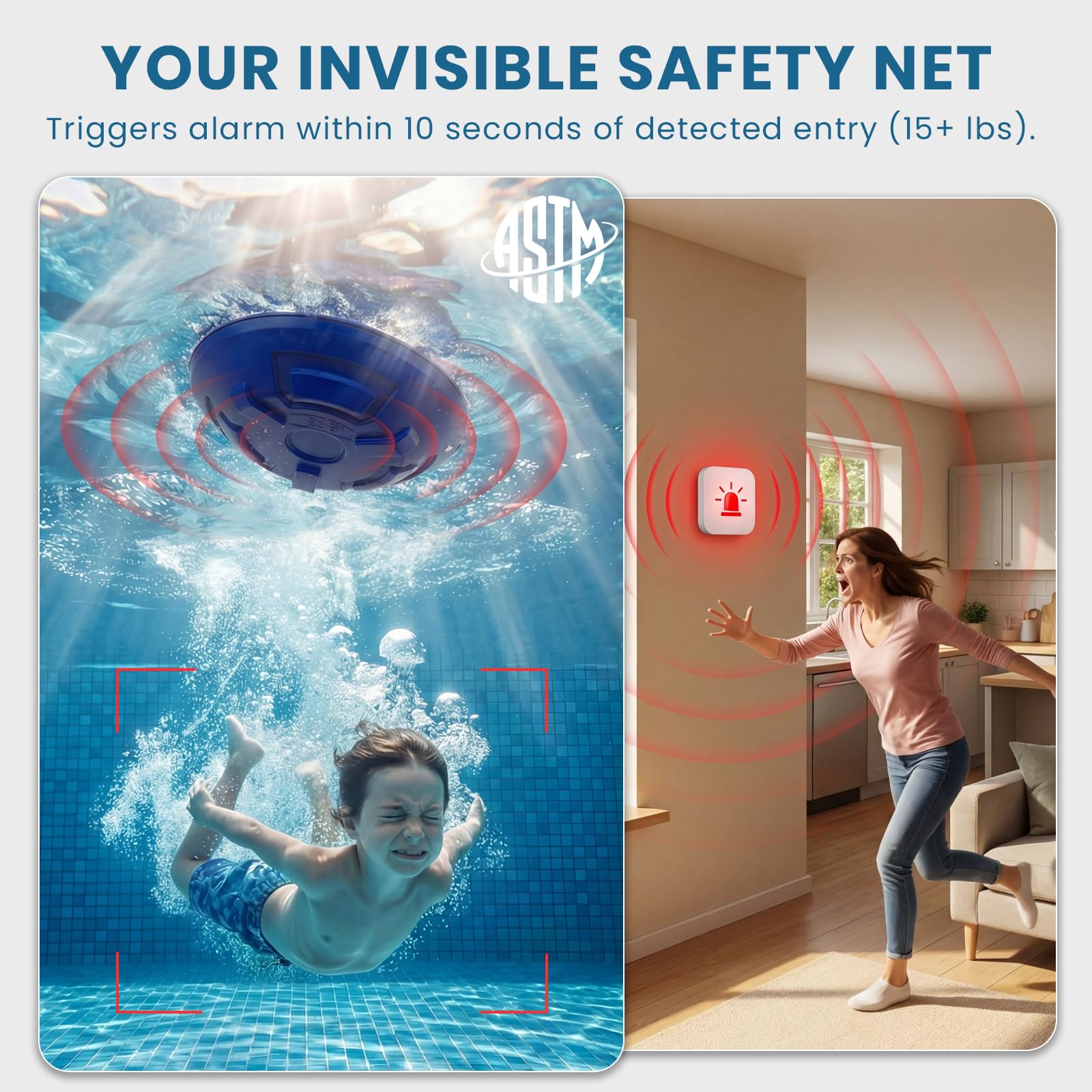 110dB IP68 Floating Pool Safety Alarm for Pets