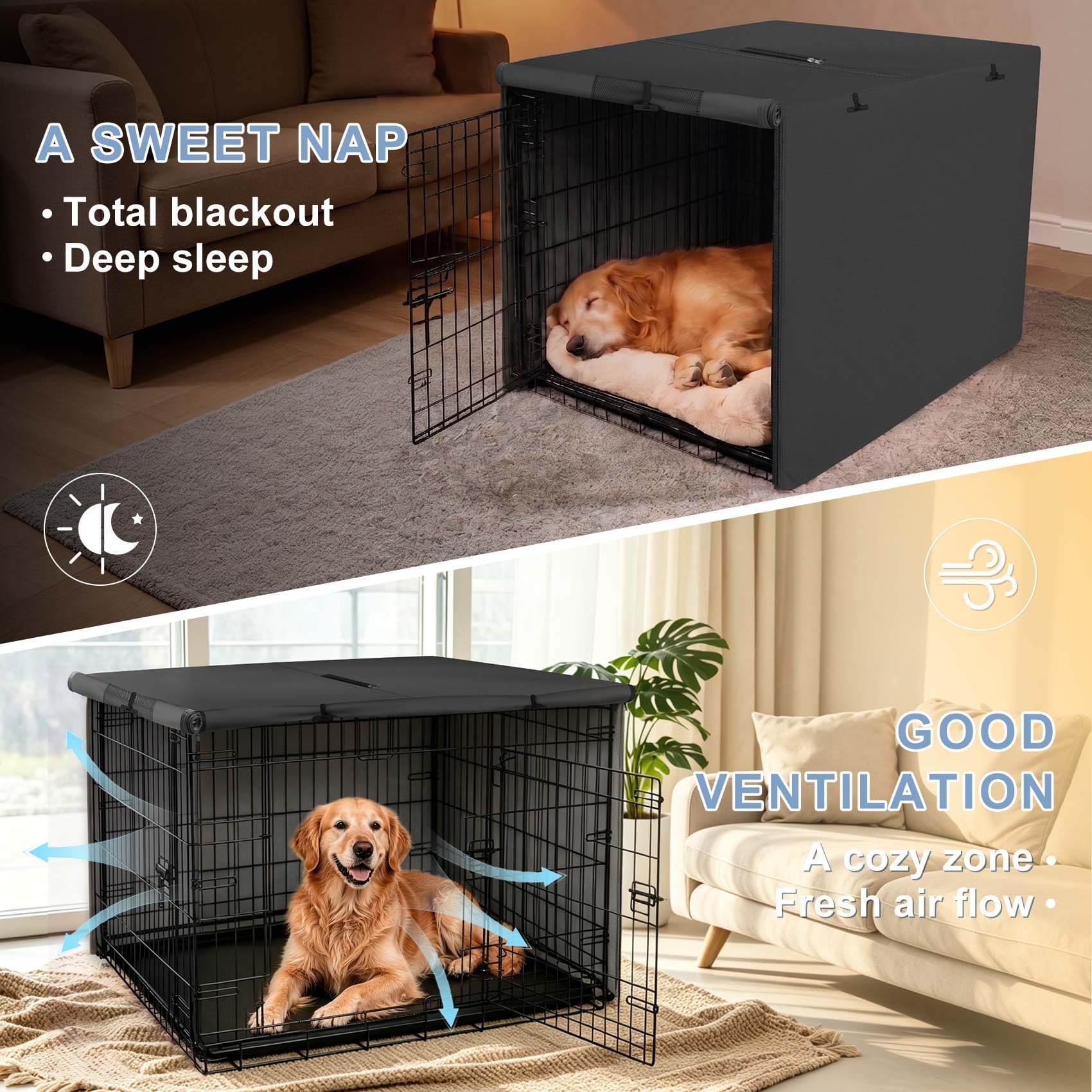 Explore Land Heavy-Duty Dog Crate Cover for Wire Kennels