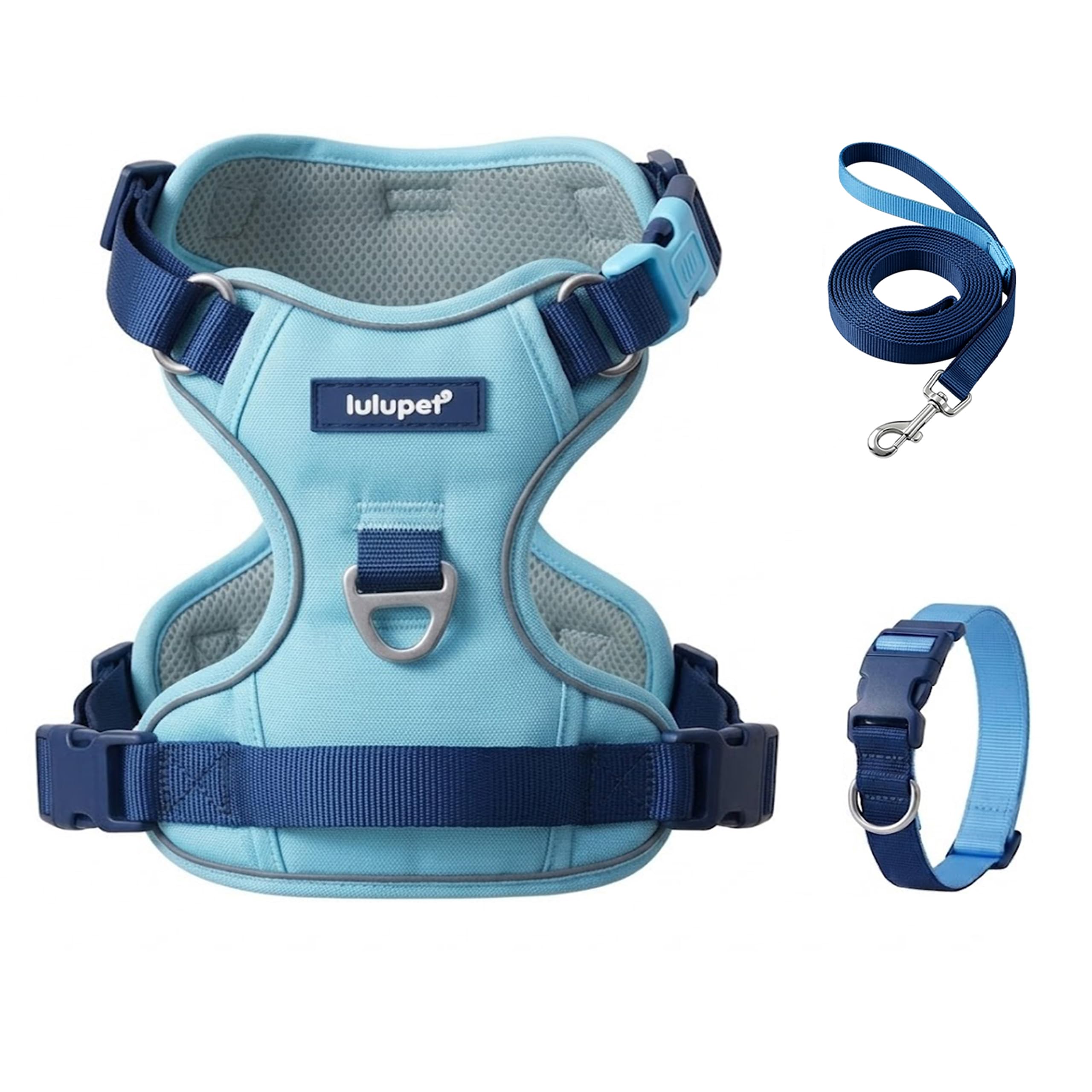 Lulupet Reflective Dog Harness, Leash and Collar Set