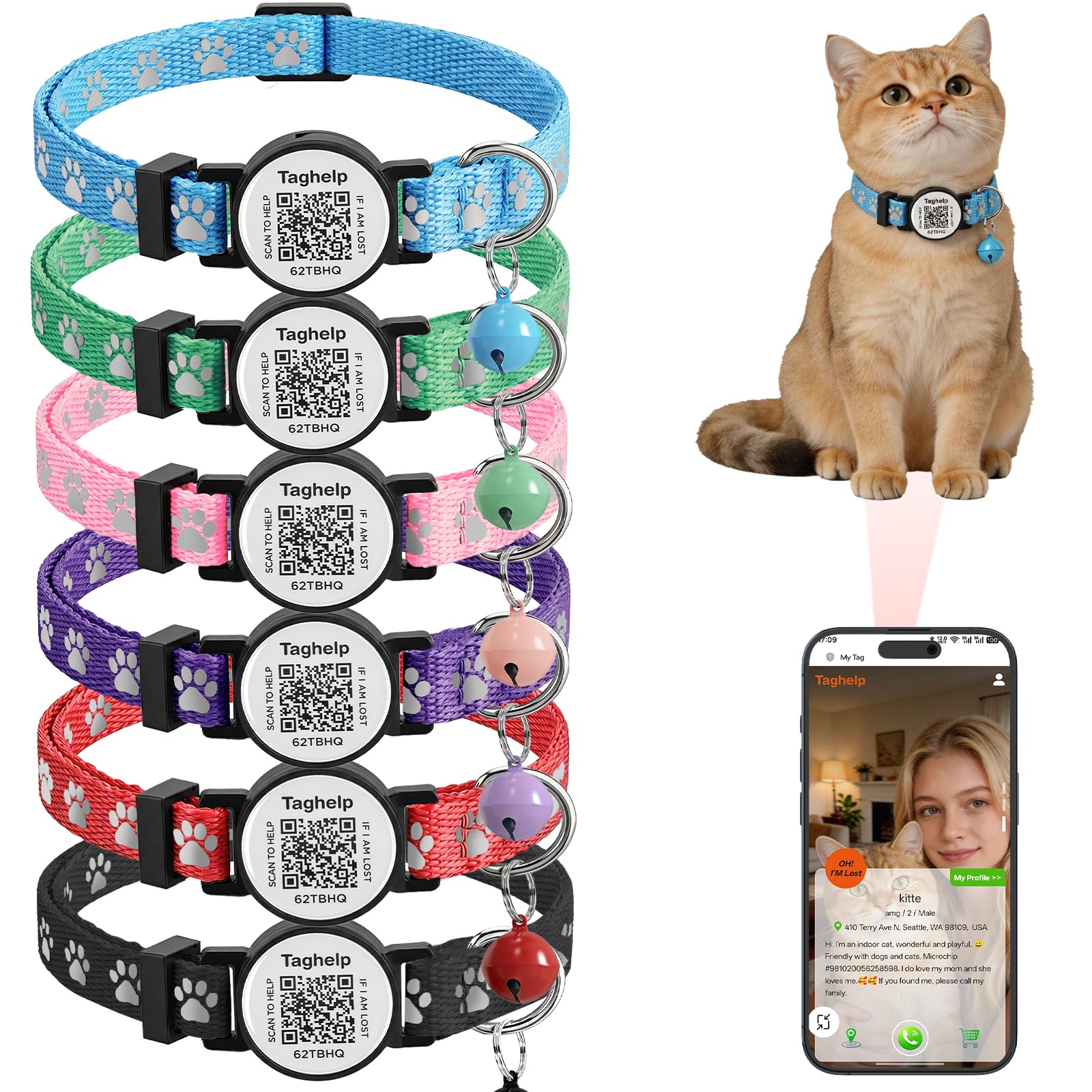 2-Pack Adjustable Cat Collars for Everyday Wear