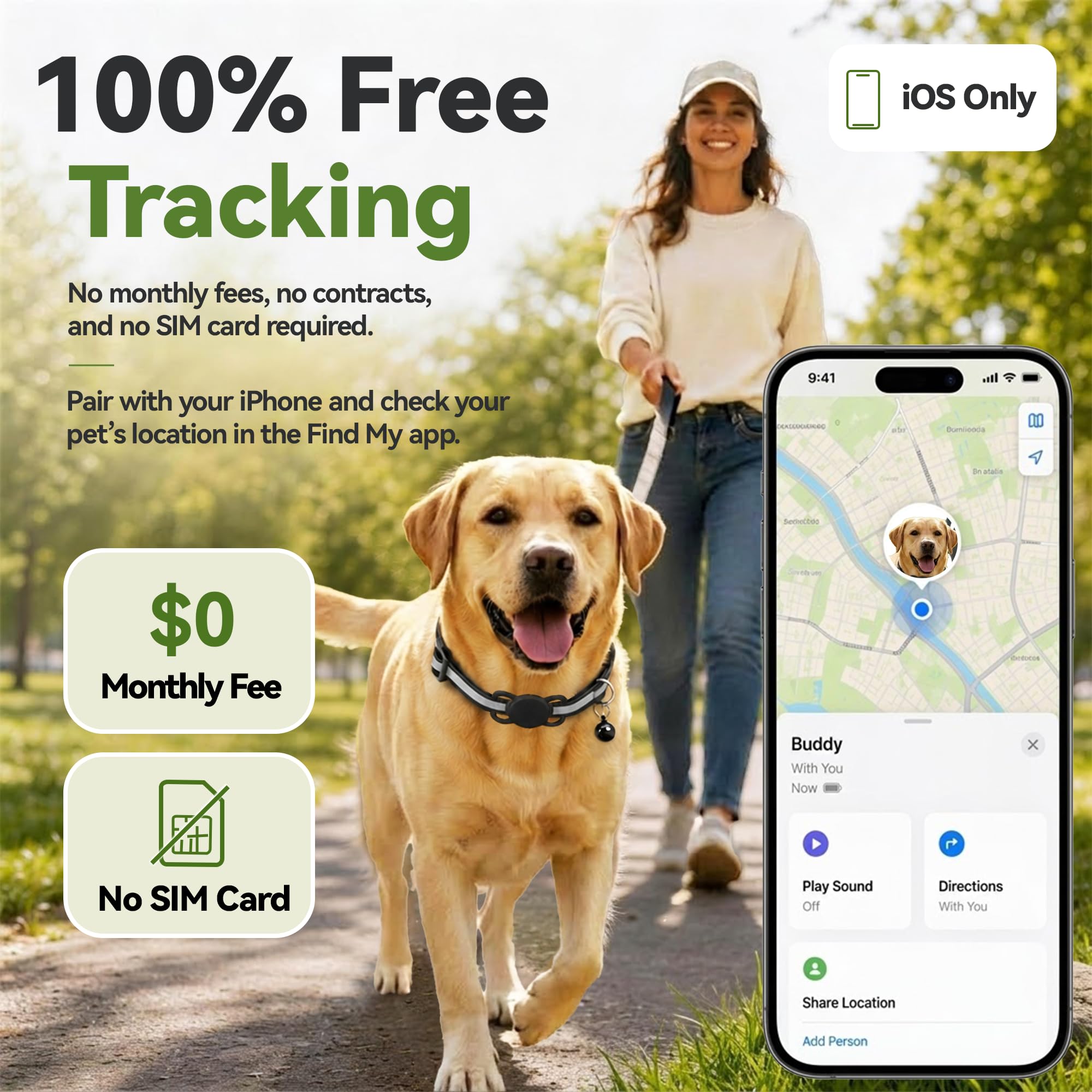 Real-Time GPS Dog Tracker with 365-Day Battery