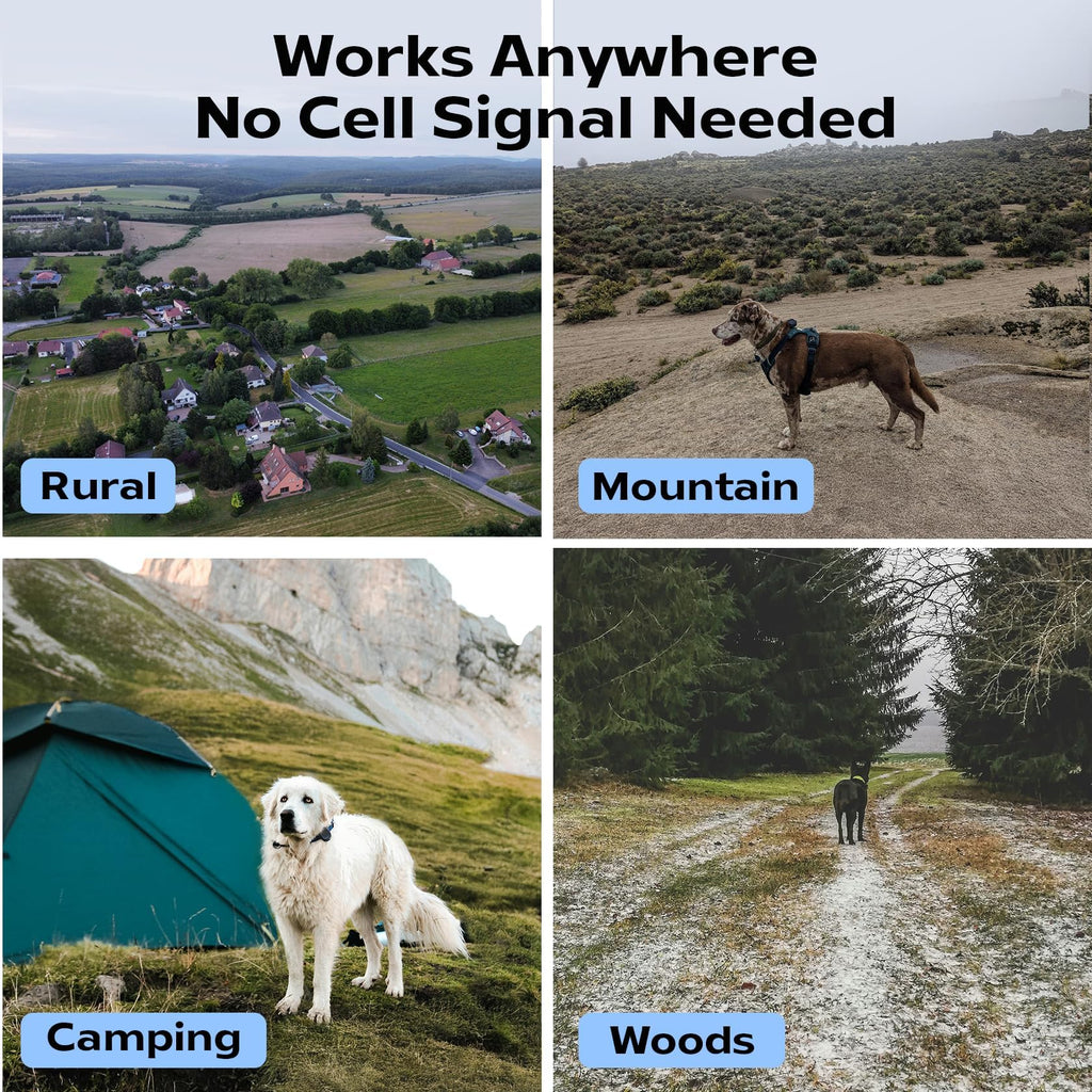 GPS Dog Tracker for 2 Dogs - Off-Grid Long Range Tracking System, No App/Cellular Required, Water-Resistant Pet Finder for Hiking & Forest Exploration