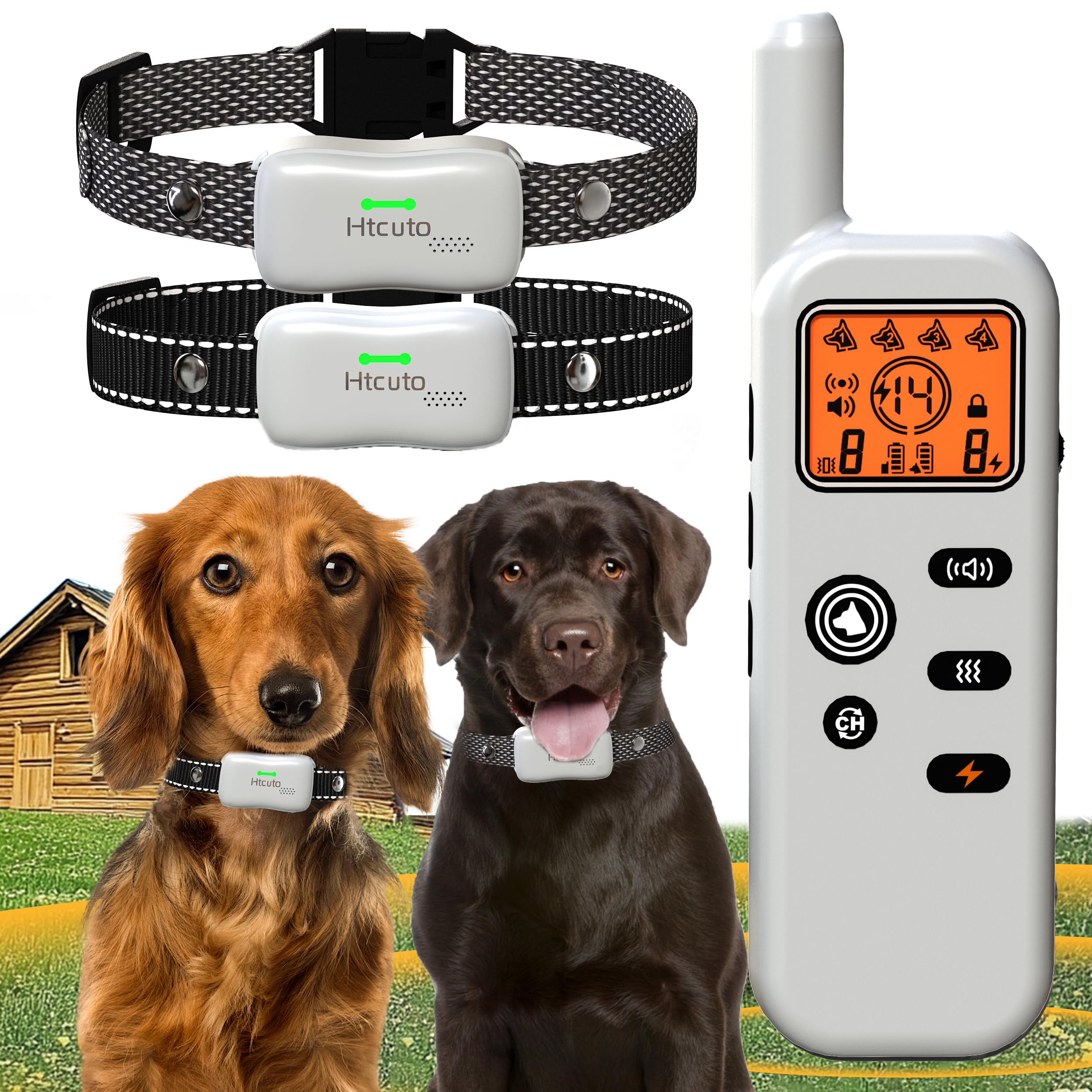 Htcuto Wireless Dog Fence and Ultrasonic Training Collar