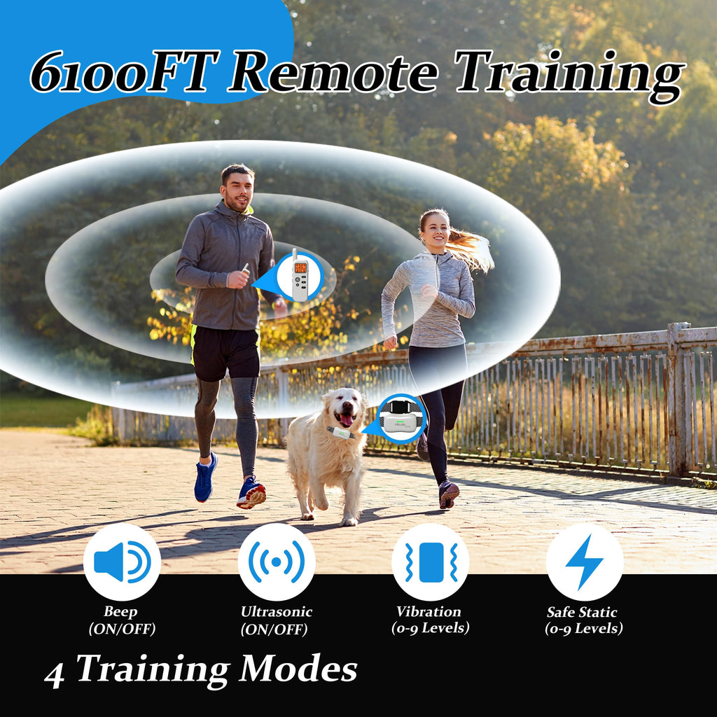Htcuto Wireless Dog Fence and Ultrasonic Training Collar